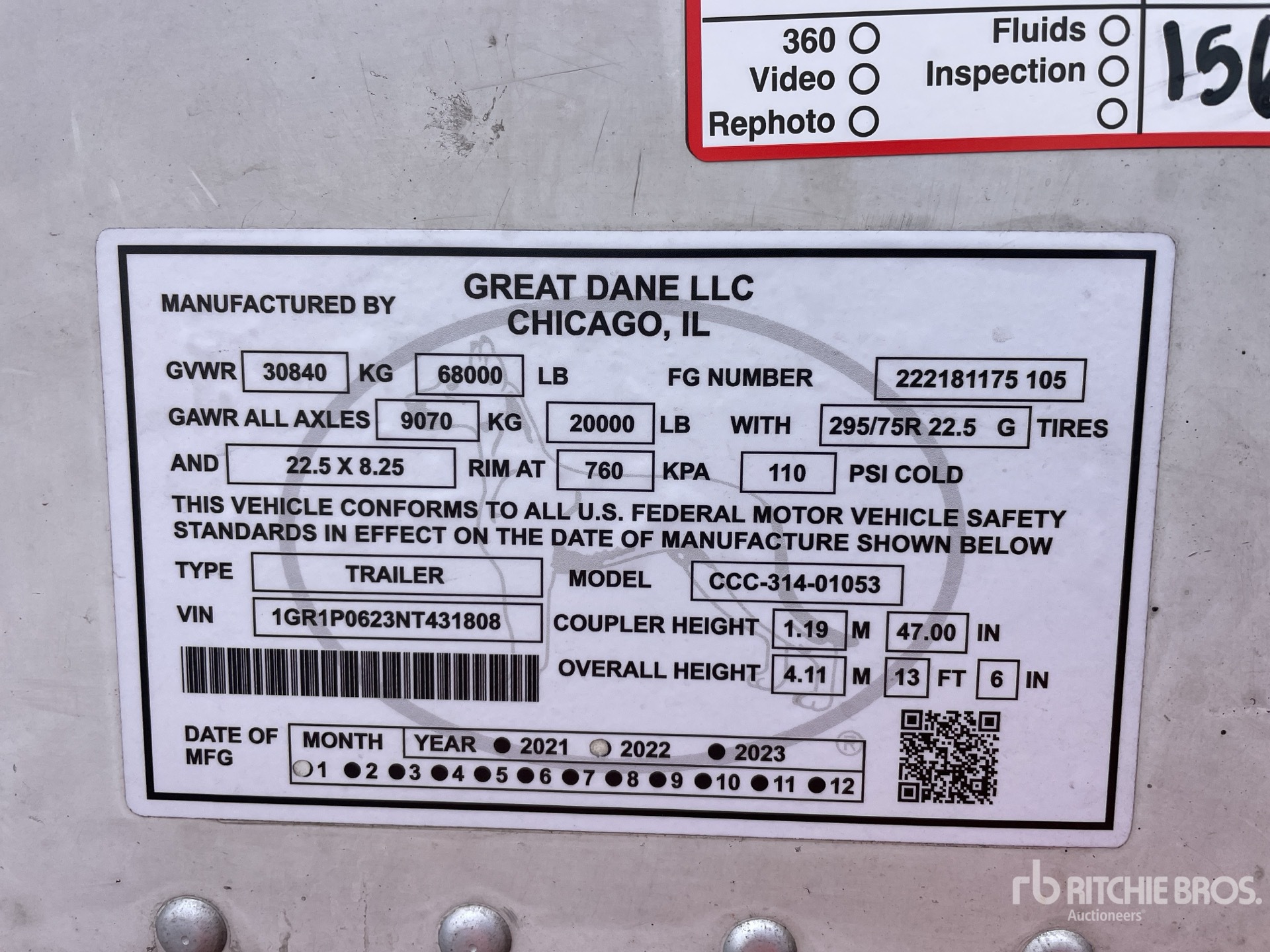 General Appearance with N.º de serie/VIN