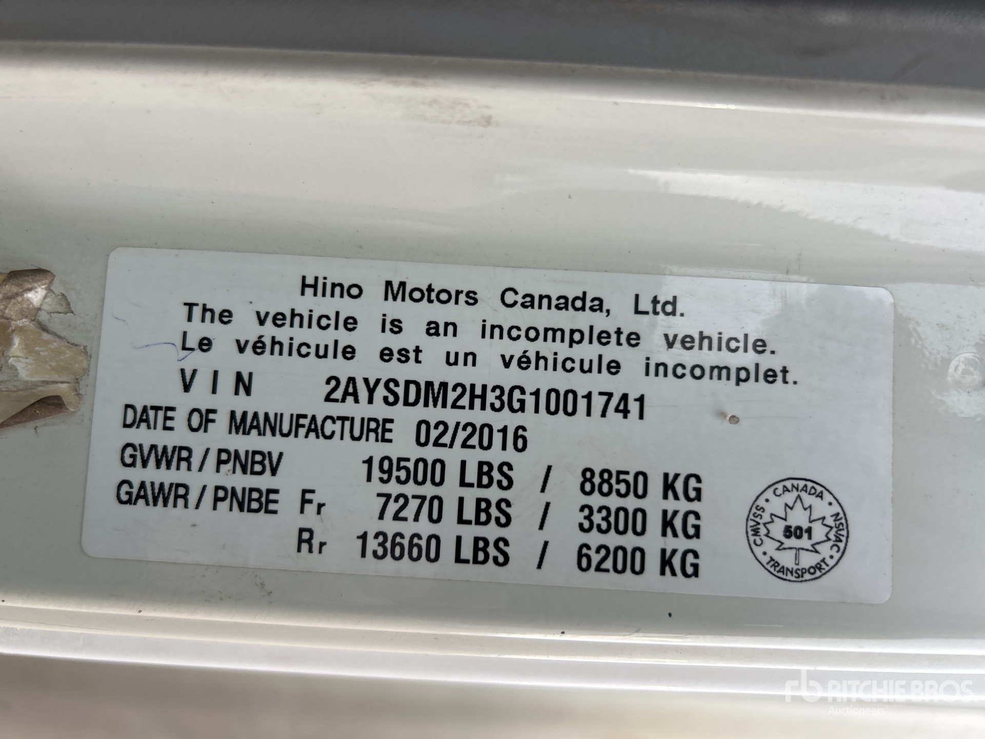 General Appearance with Serial Number / VIN