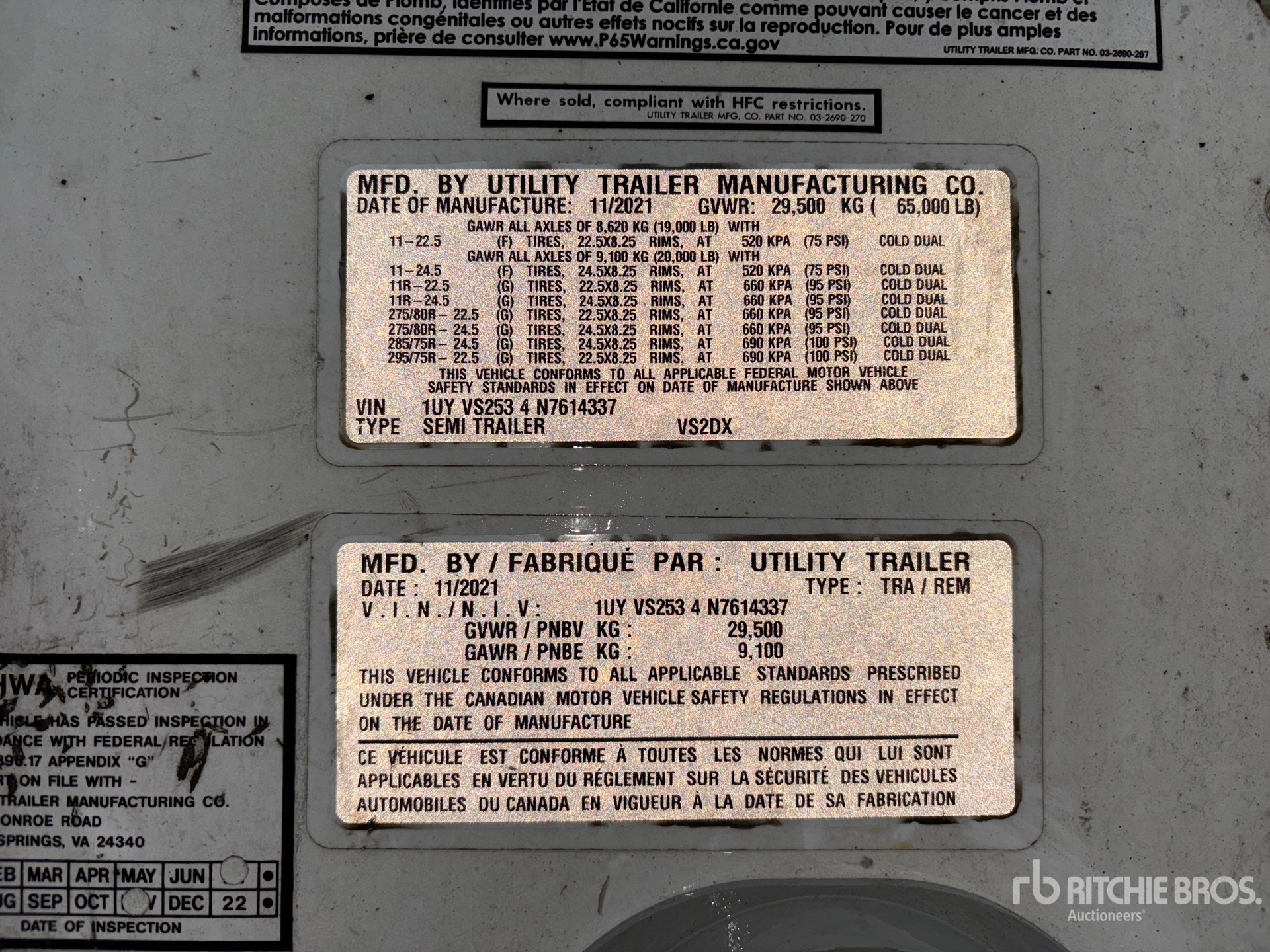 General Appearance with Numéro de série/Numéro d'identification du véhicule automobile