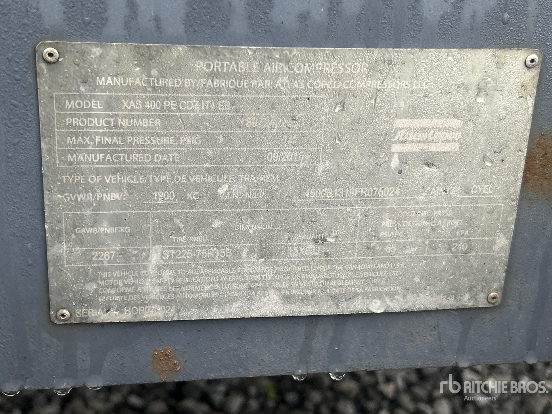 General Appearance with N.º de serie/VIN