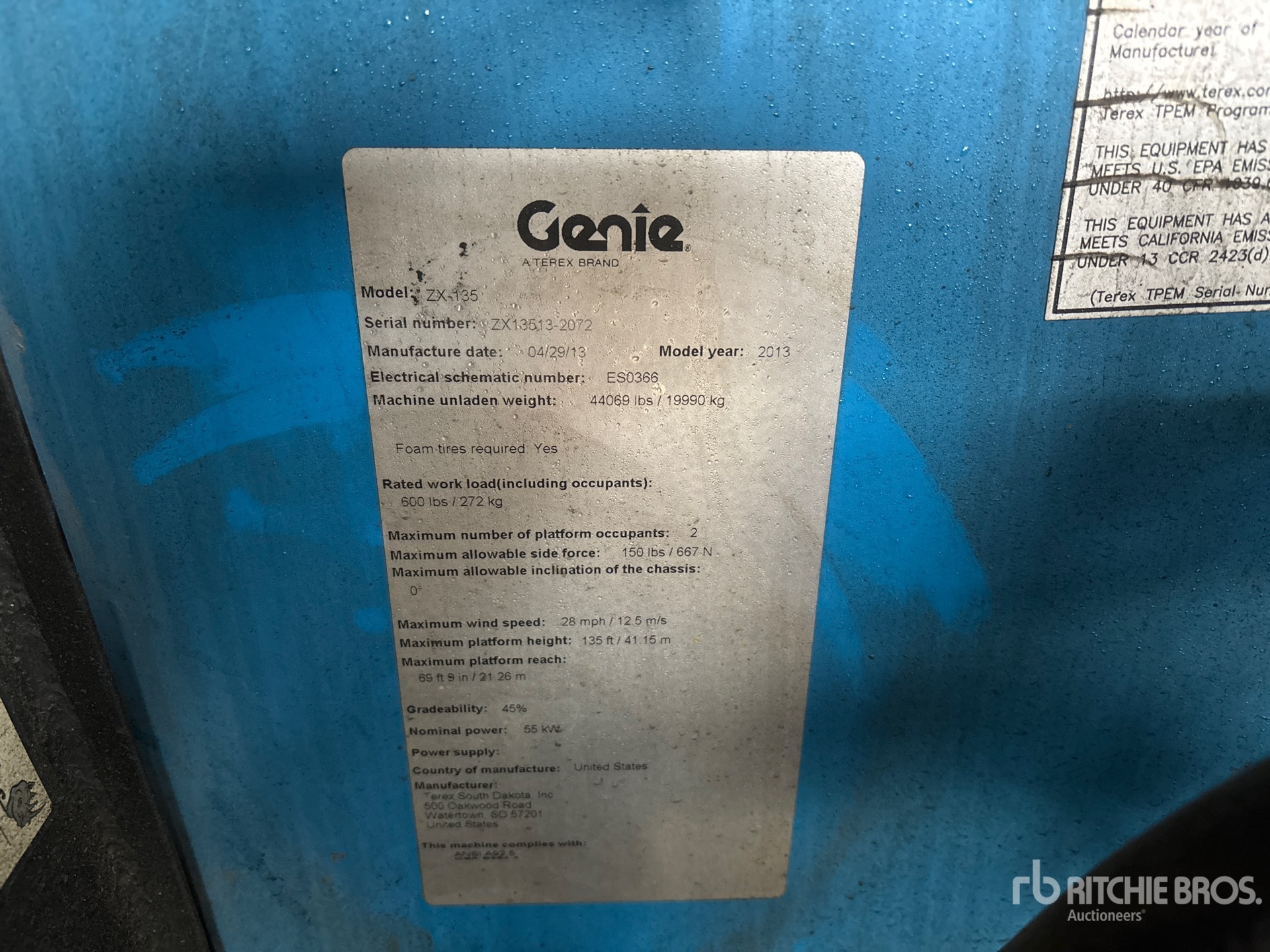 General Appearance with N.º de serie/VIN