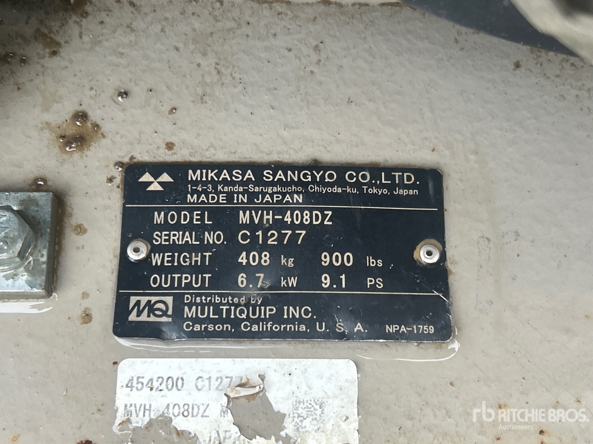 General Appearance with Serial Number / VIN