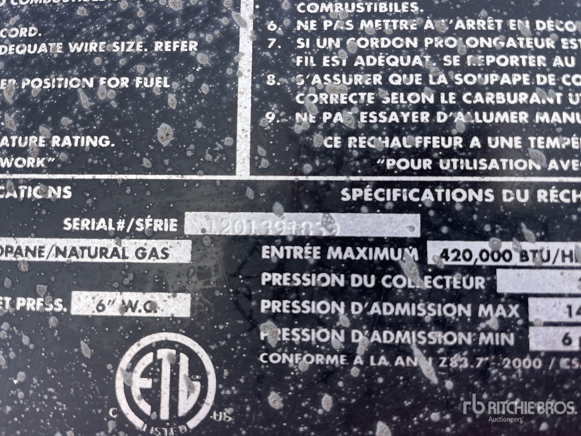 General Appearance with Serial Number / VIN