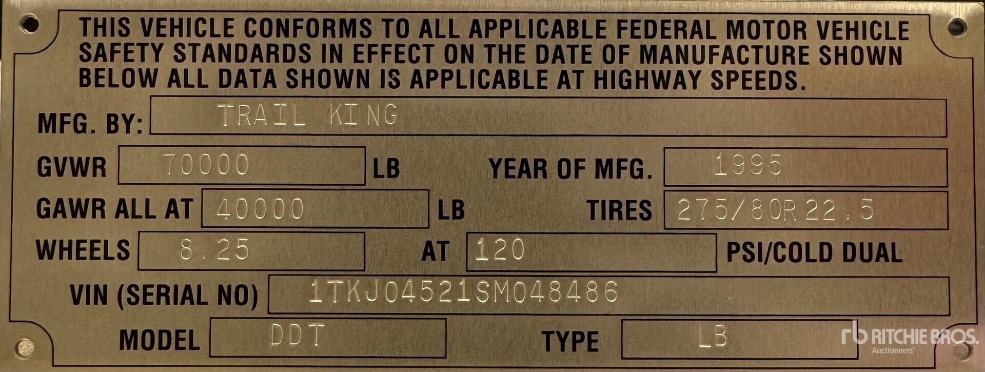 General Appearance with Serial Number / VIN