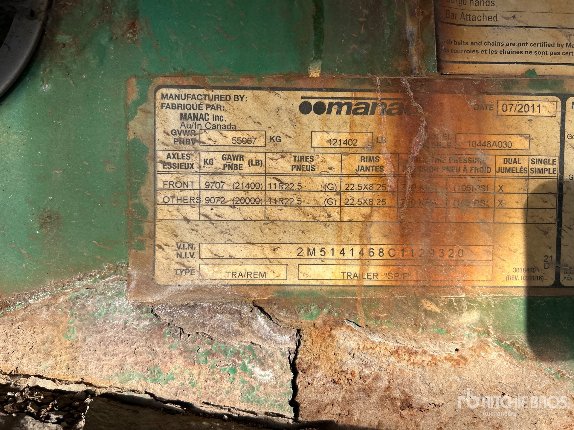 General Appearance with N.º de serie/VIN