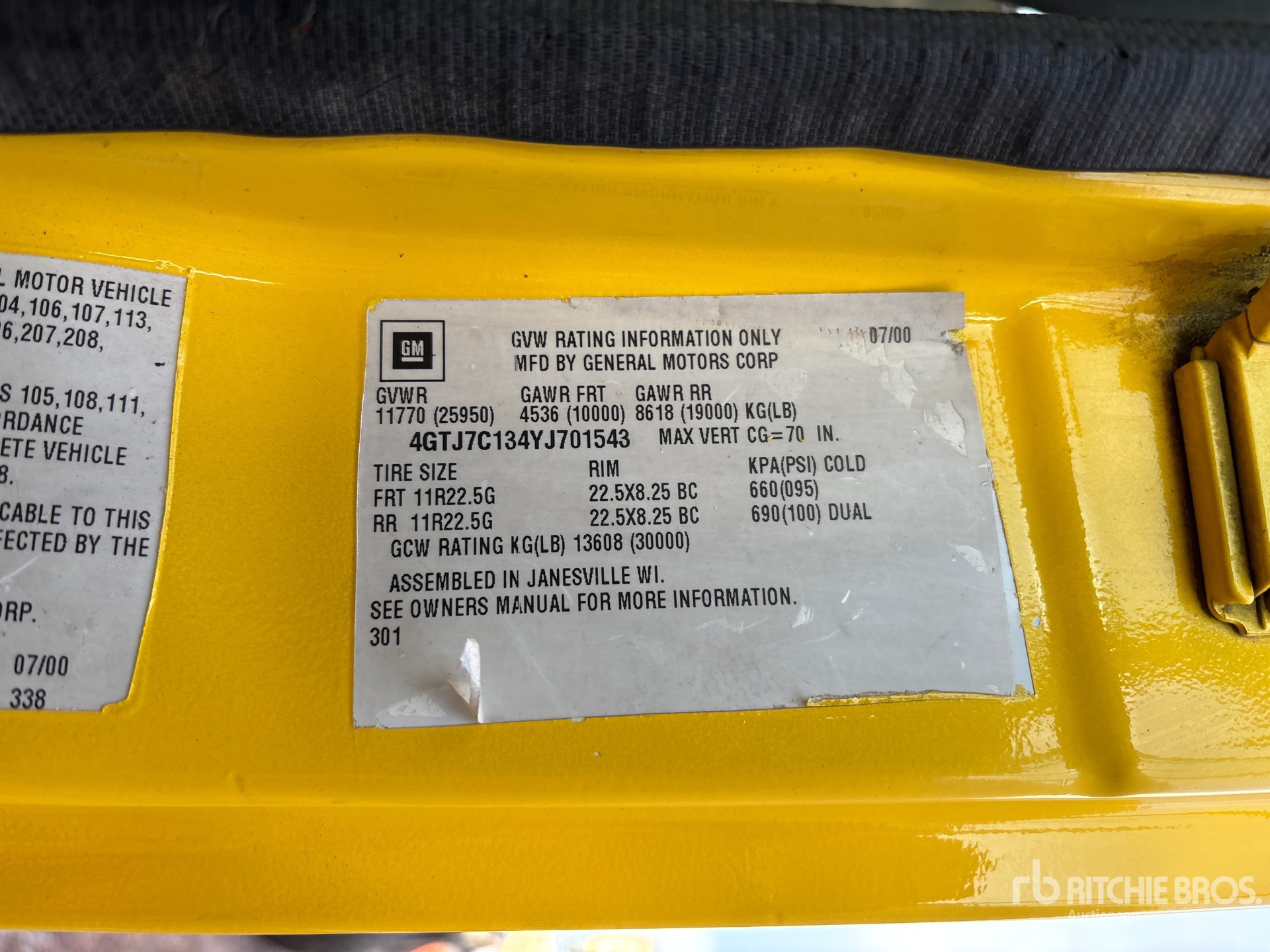 General Appearance with Numer seryjny/numer identyfikacyjny pojazdu