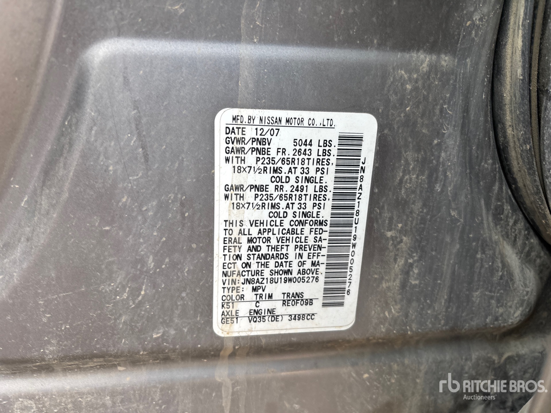 General Appearance with Second Serial Number/VIN Photo