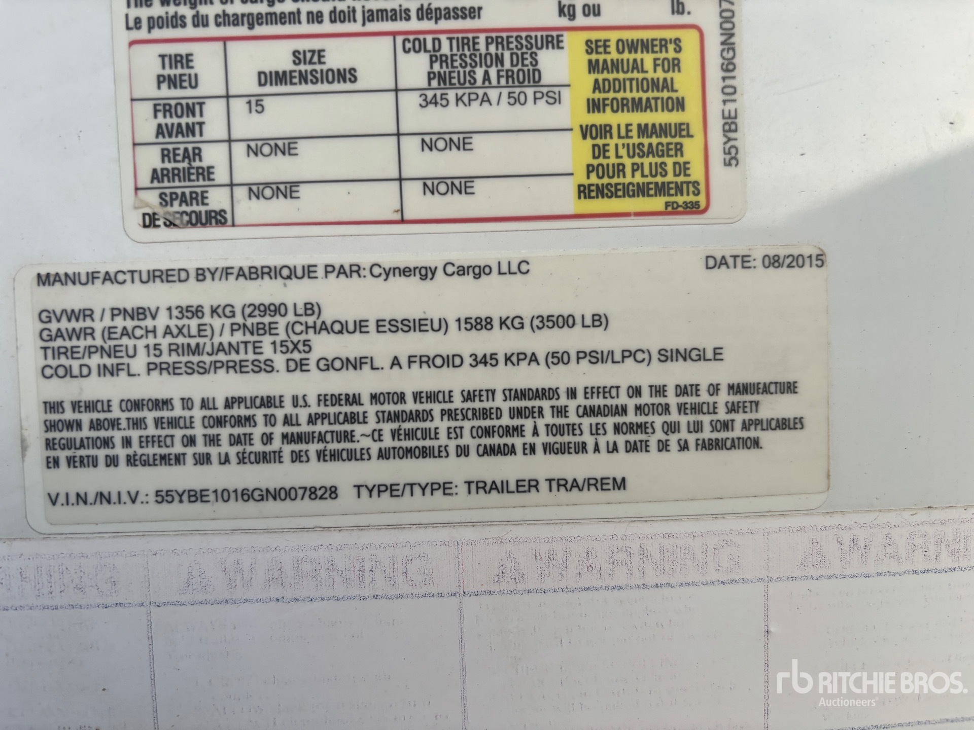 General Appearance with Serial Number / VIN