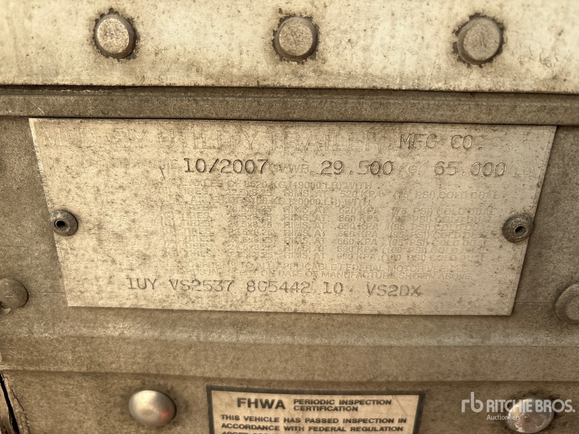 General Appearance with Serial Number / VIN