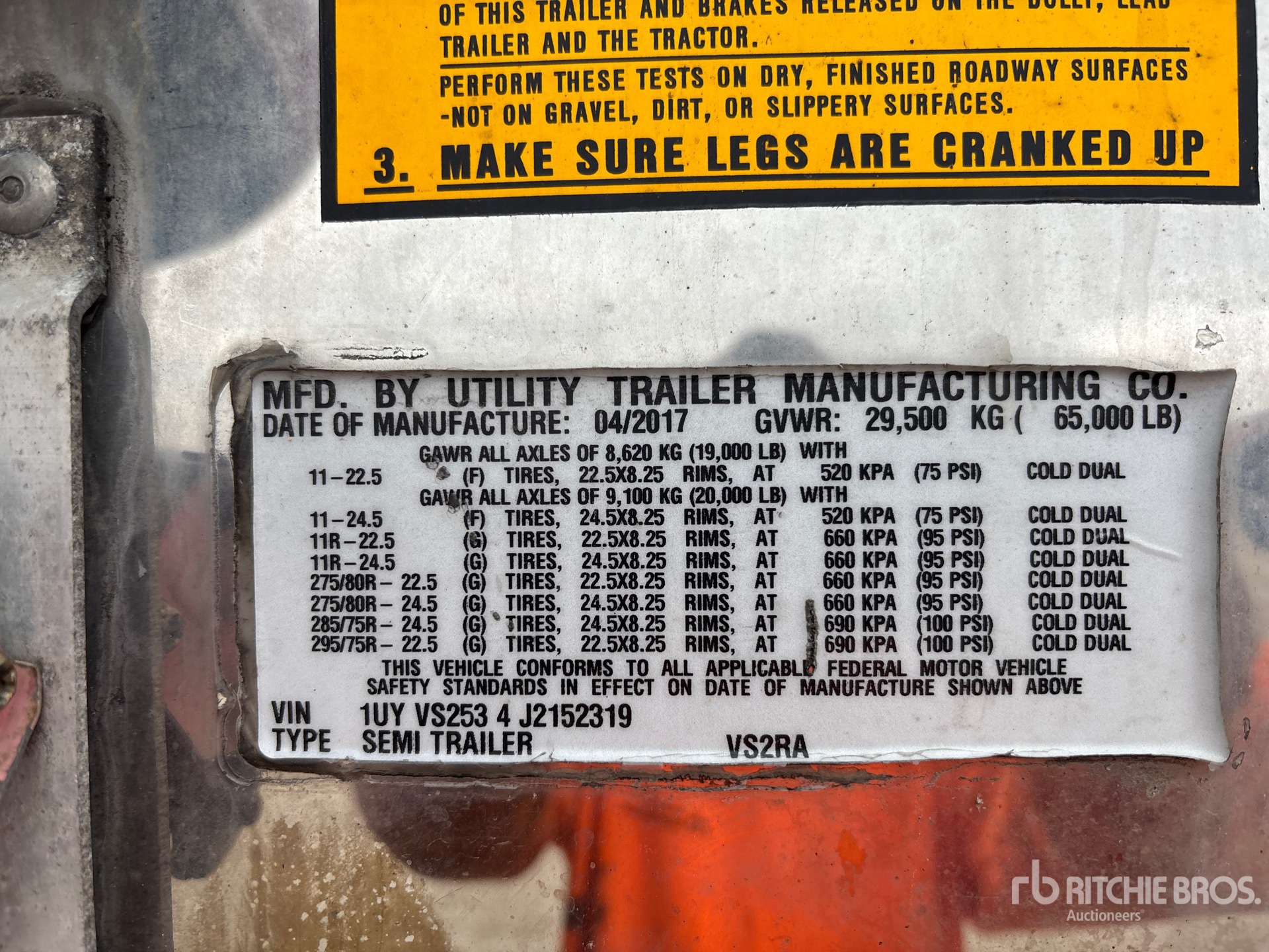 General Appearance with N.º de serie/VIN