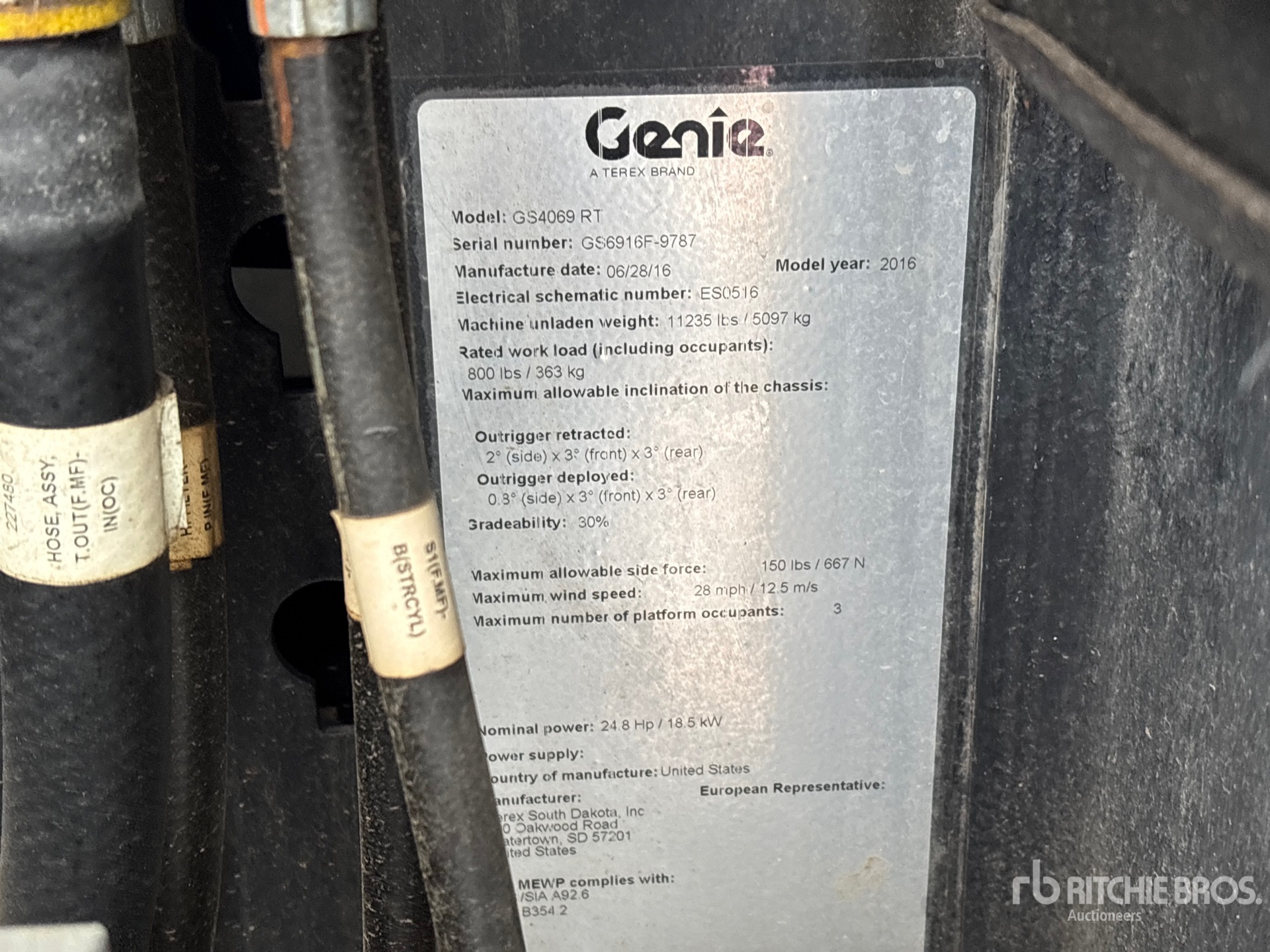 General Appearance with N.º de serie/VIN