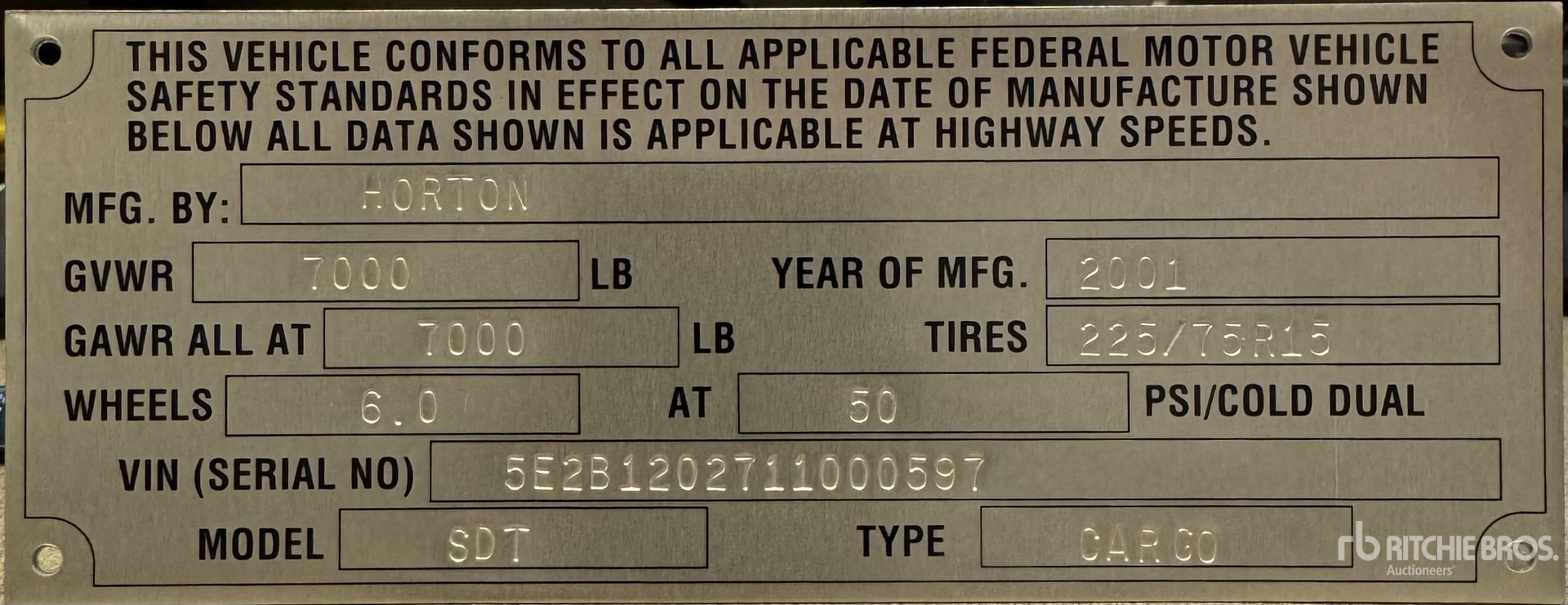 General Appearance with Serial Number / VIN