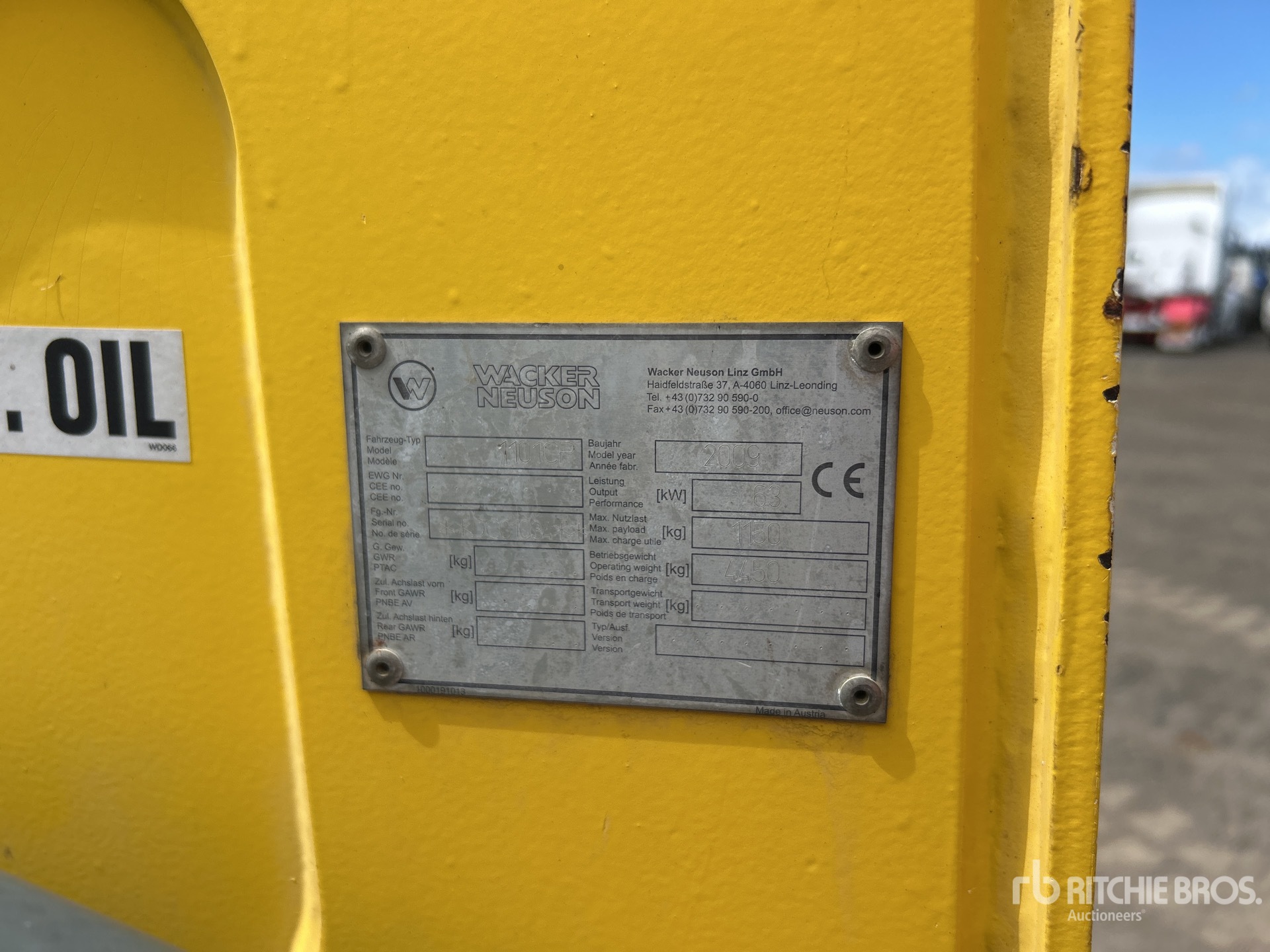 General Appearance with Numer seryjny/numer identyfikacyjny pojazdu