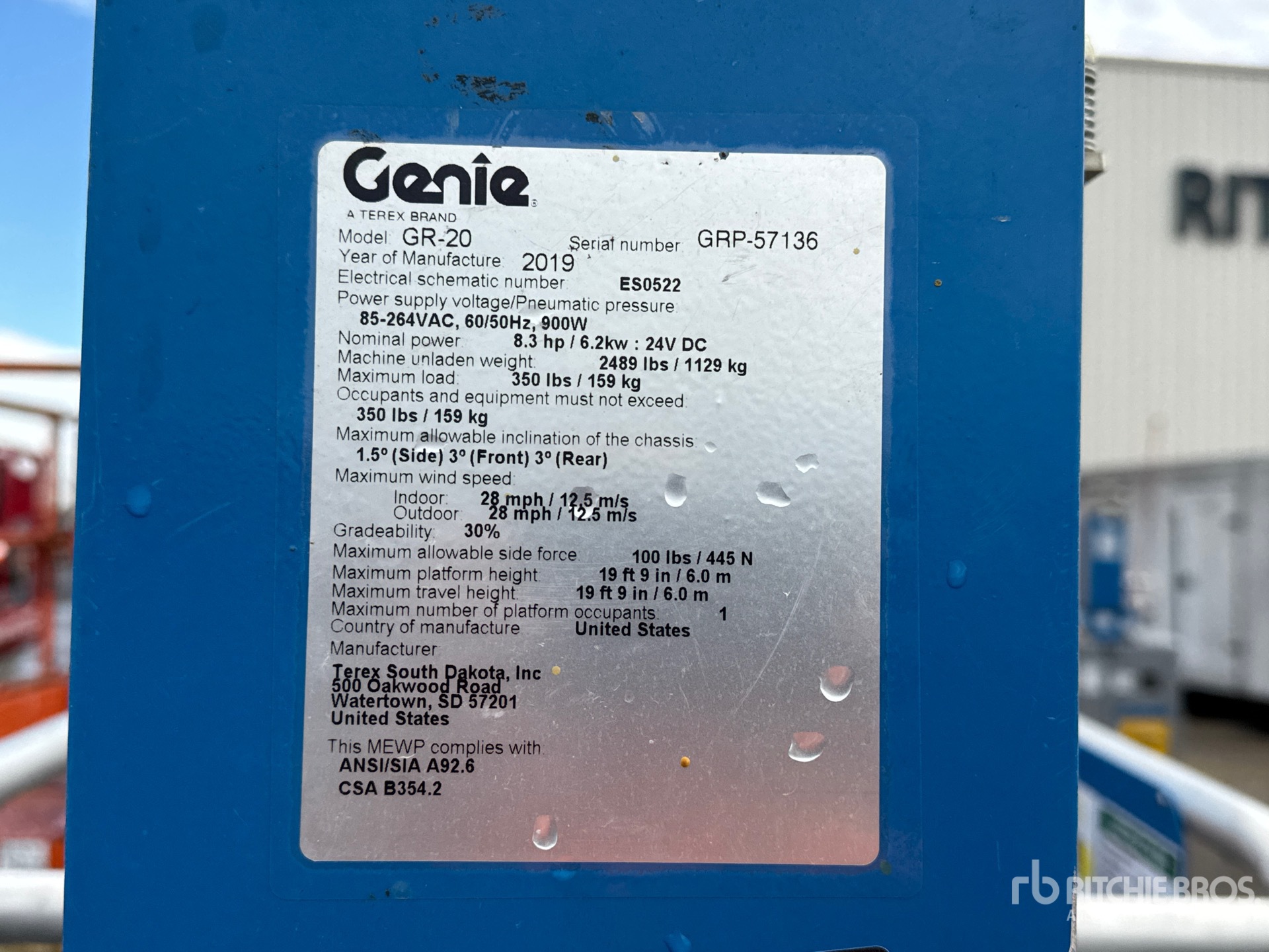 General Appearance with N.º de serie/VIN