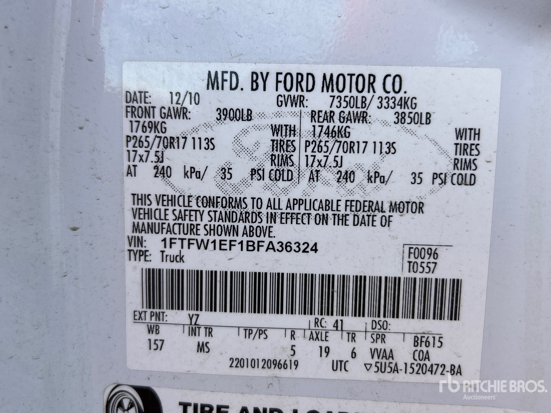 General Appearance with Numer seryjny/numer identyfikacyjny pojazdu