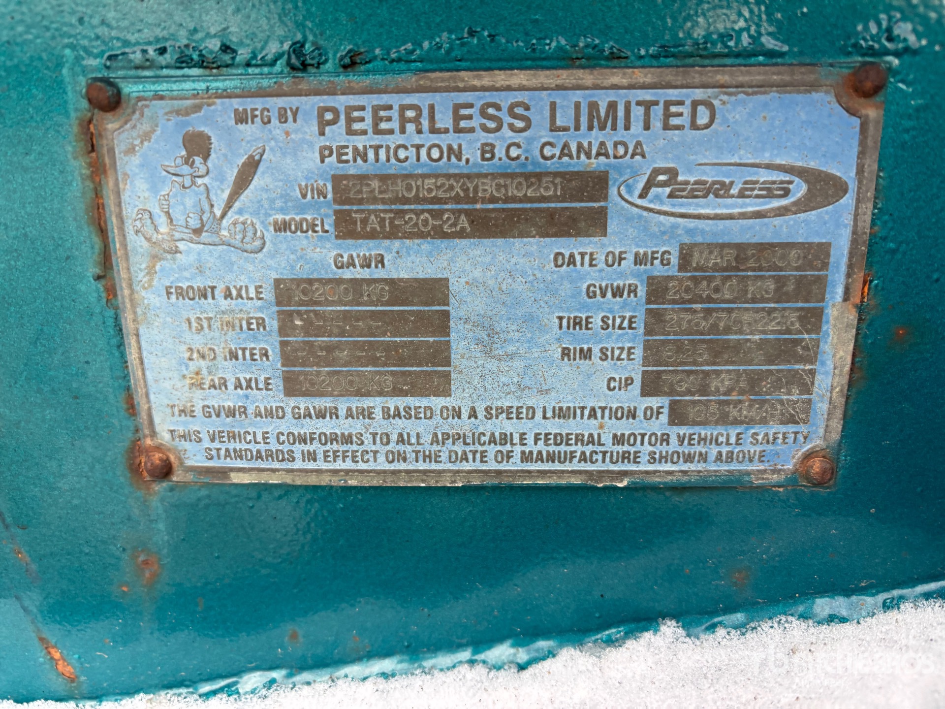 General Appearance with Numero seriale/numero d’identificazione del veicolo (VIN)