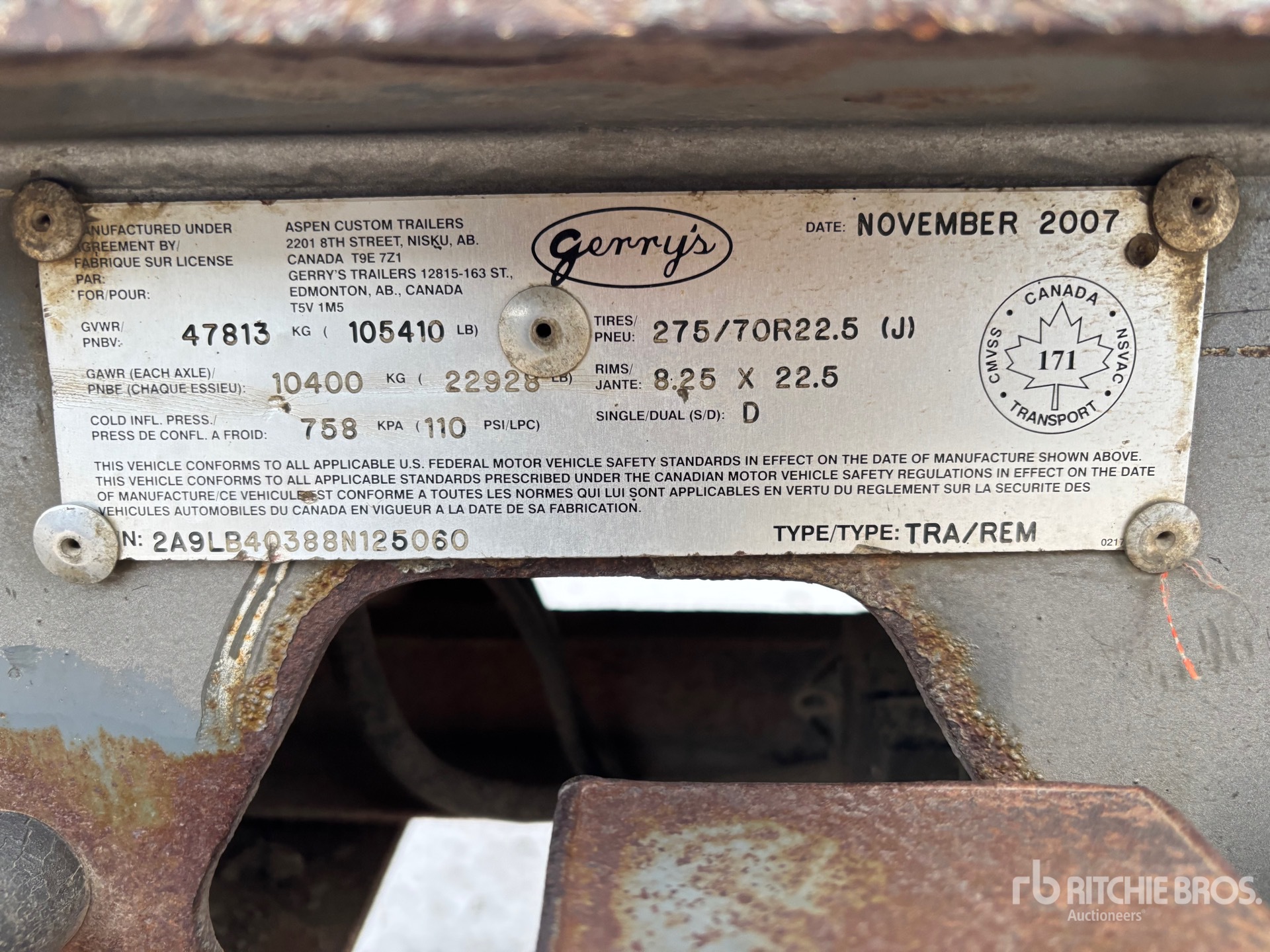 General Appearance with N.º de serie/VIN