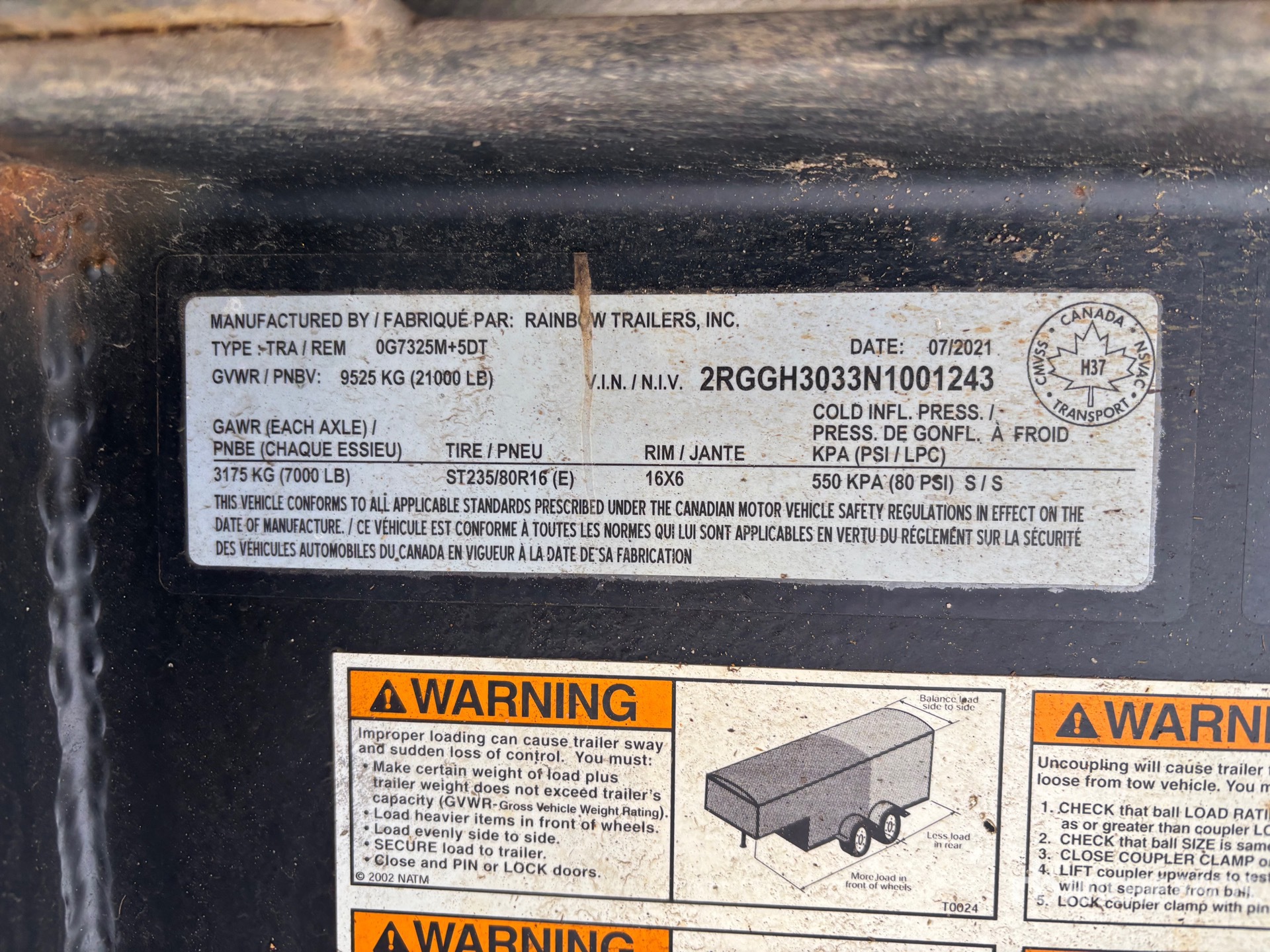 General Appearance with N.º de serie/VIN