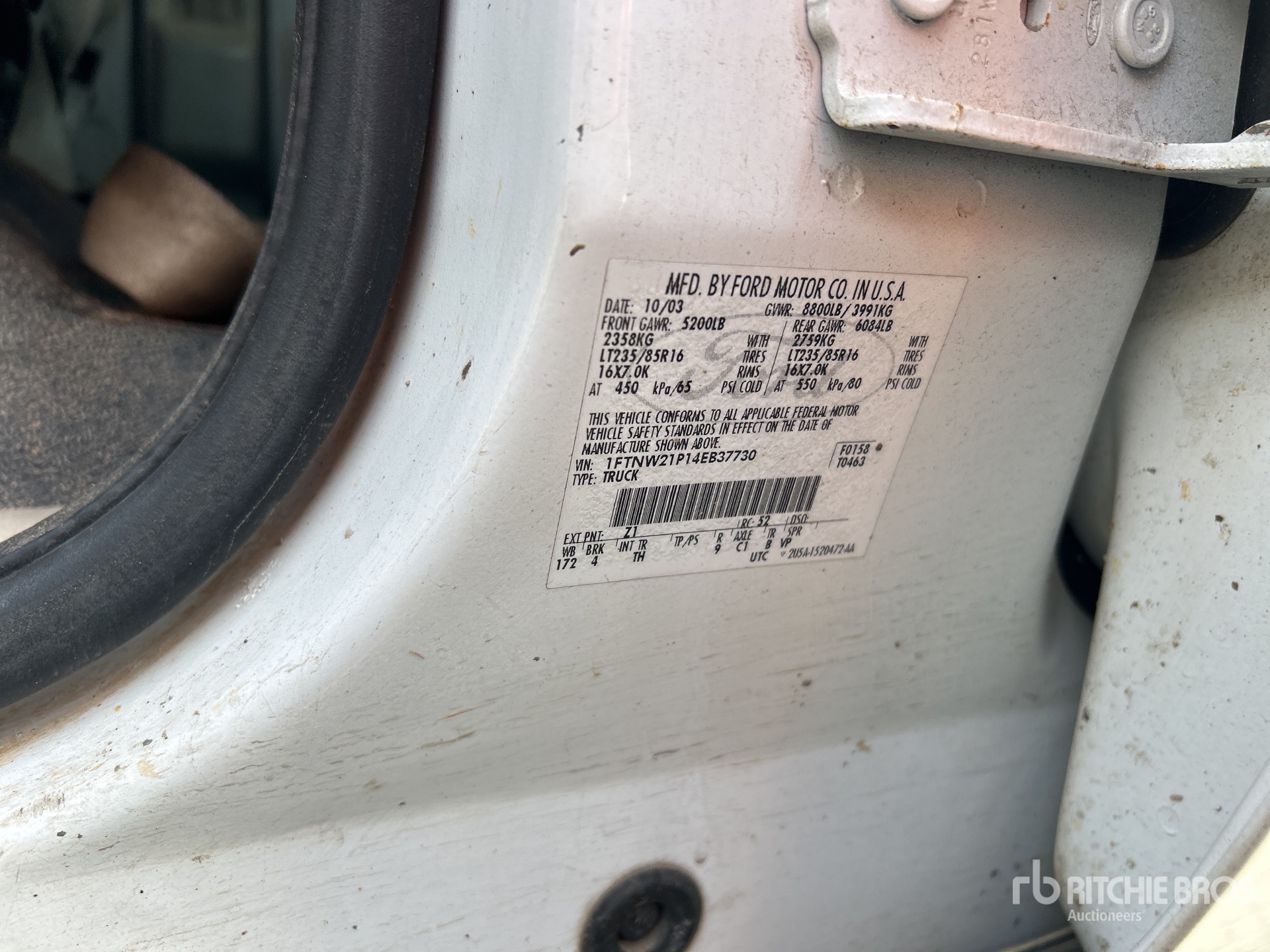 General Appearance with Serial Number / VIN