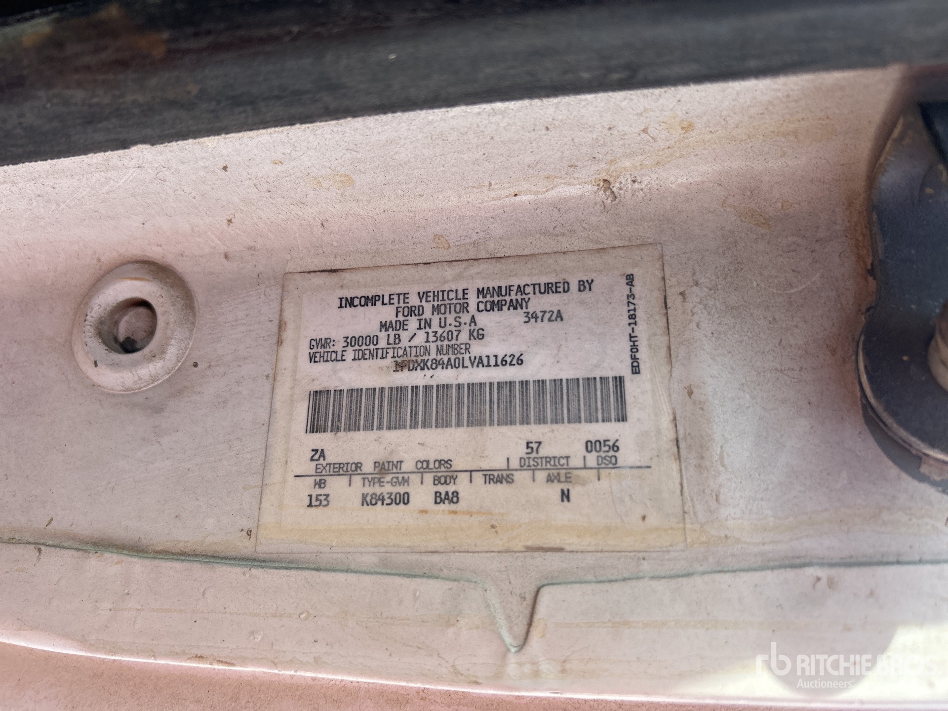 General Appearance with Serial Number / VIN