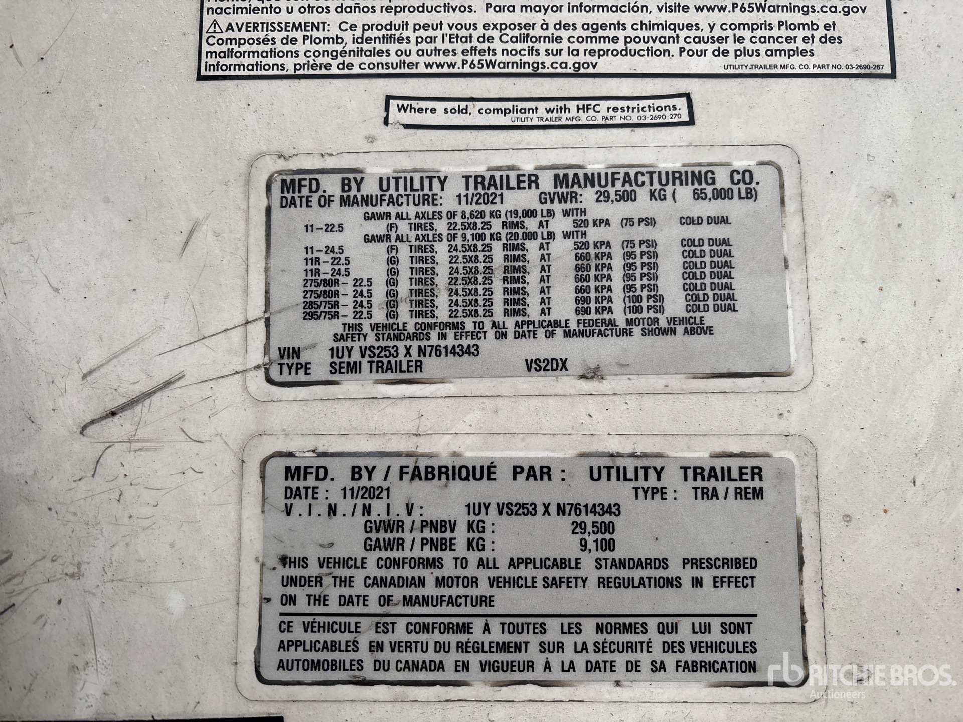 General Appearance with Numéro de série/Numéro d'identification du véhicule automobile
