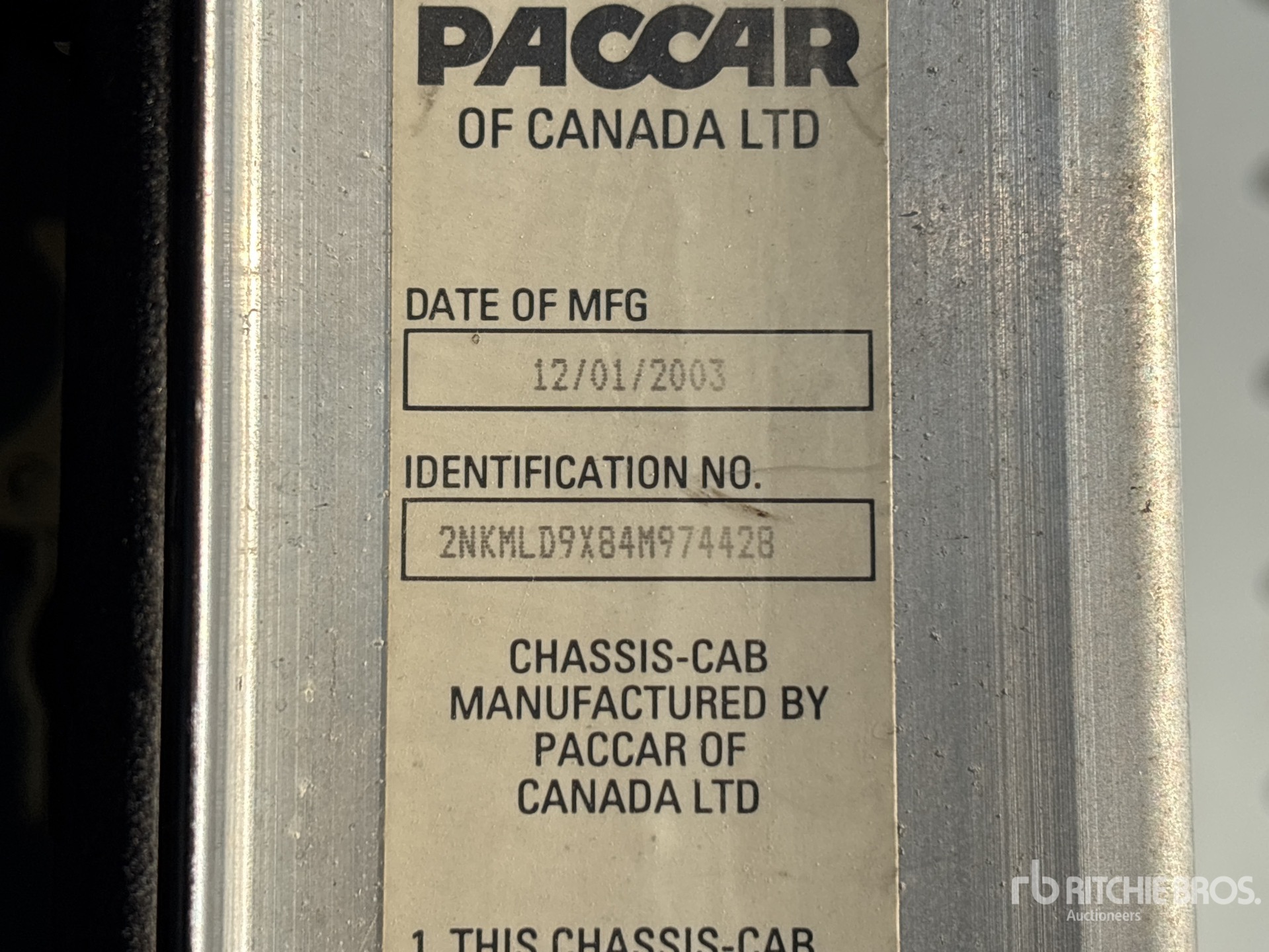 General Appearance with N.º de serie/VIN