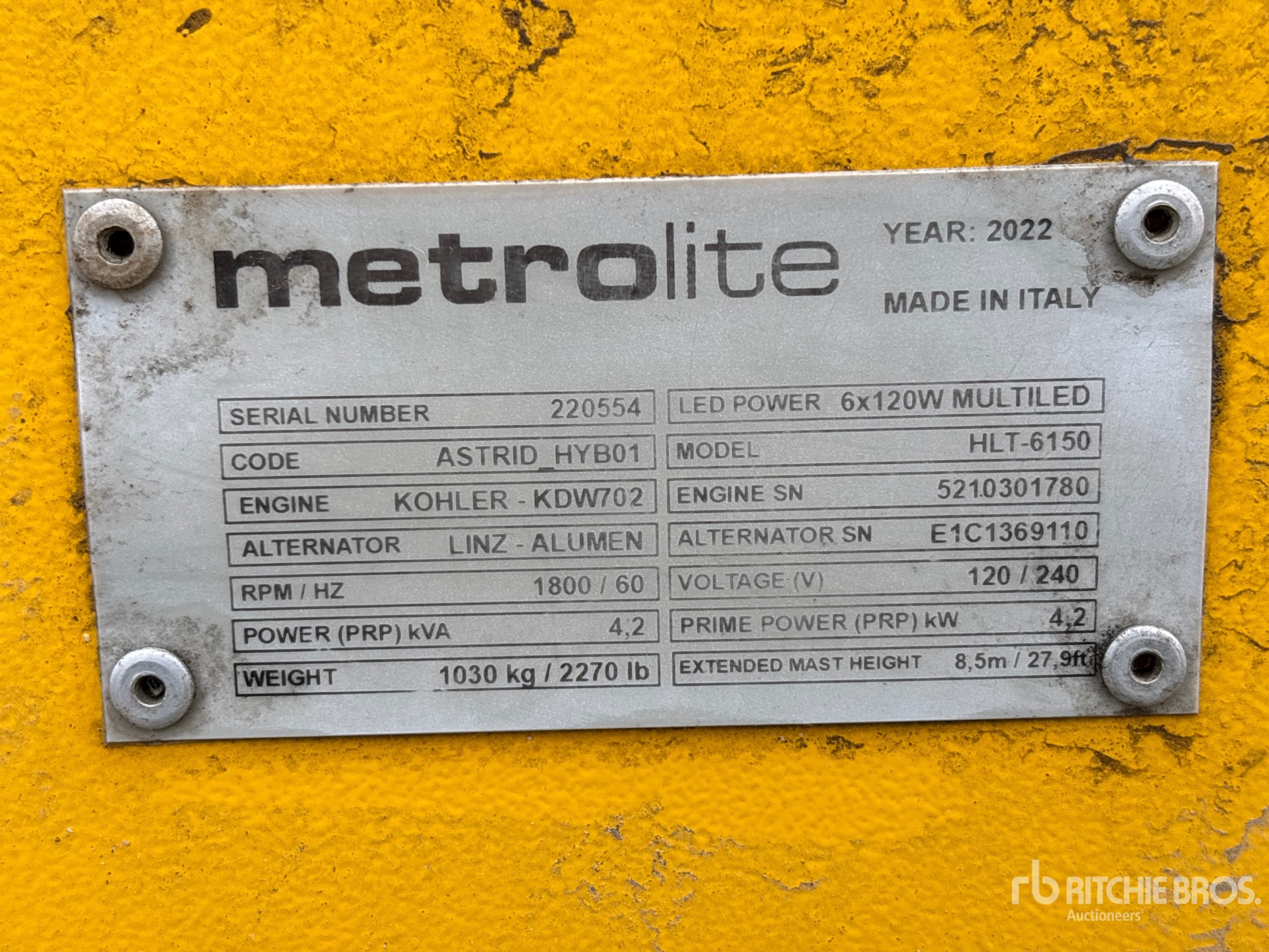 General Appearance with Unit Serial Number