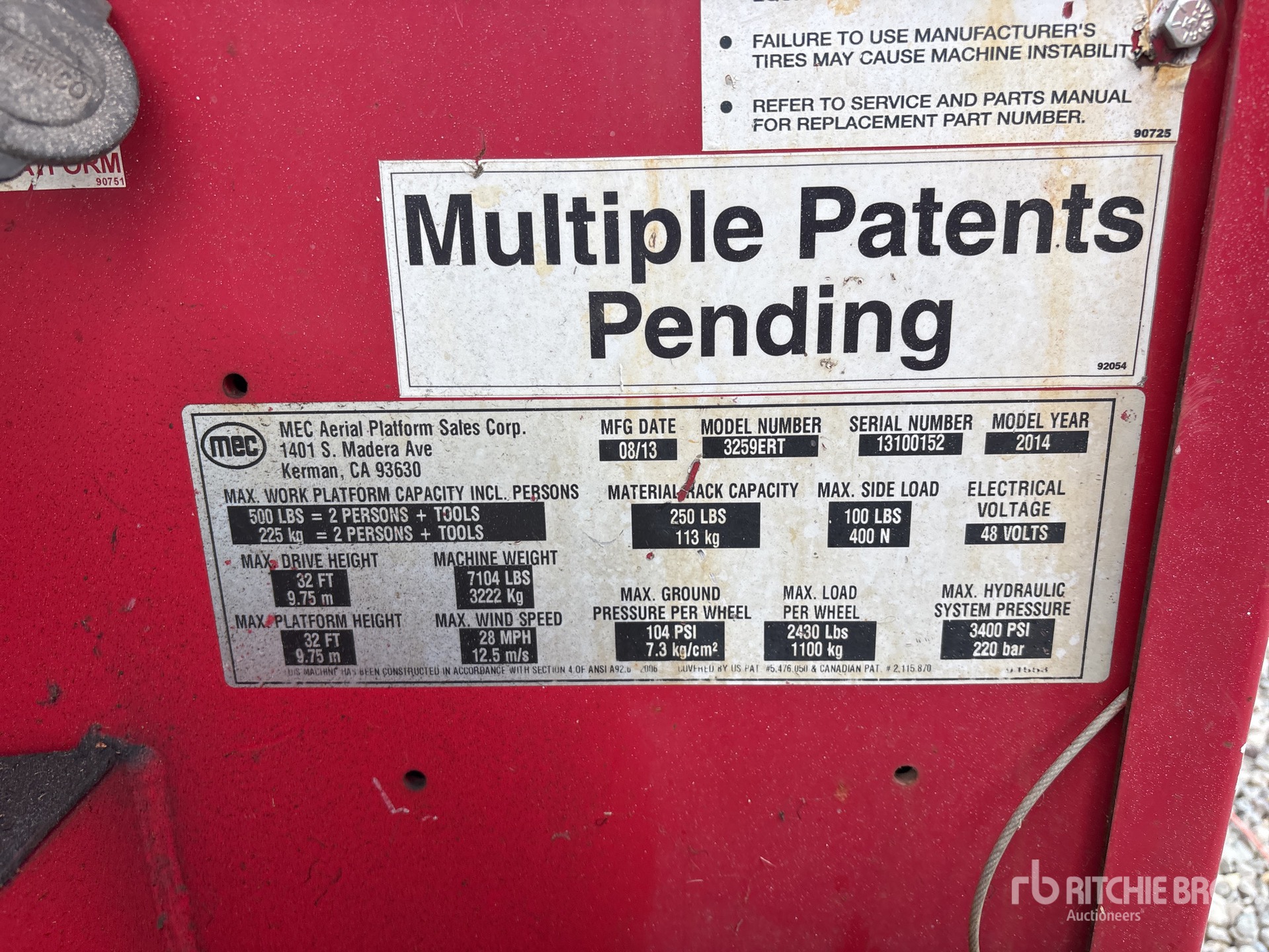 General Appearance with Serial Number / VIN