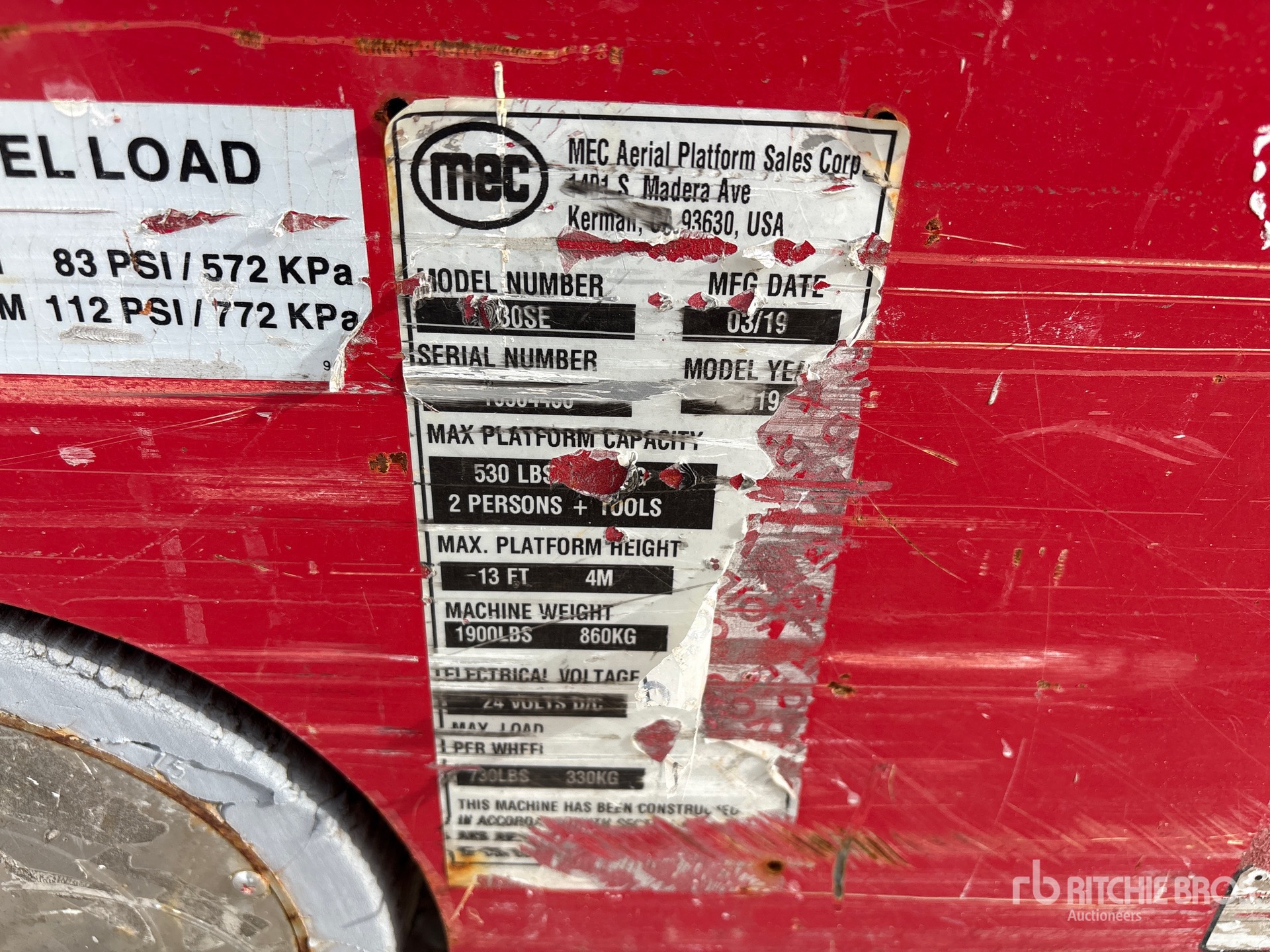 General Appearance with Serial Number / VIN