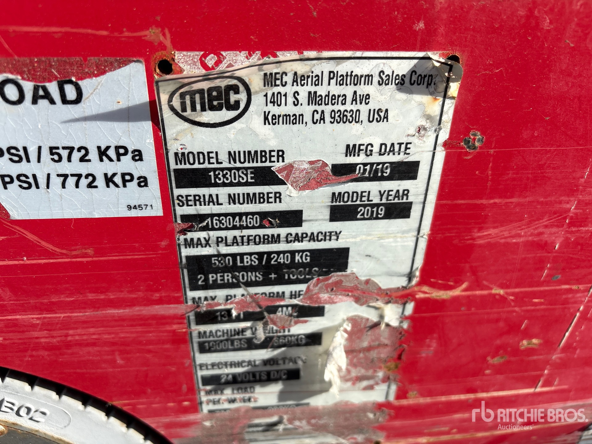 General Appearance with Serial Number / VIN