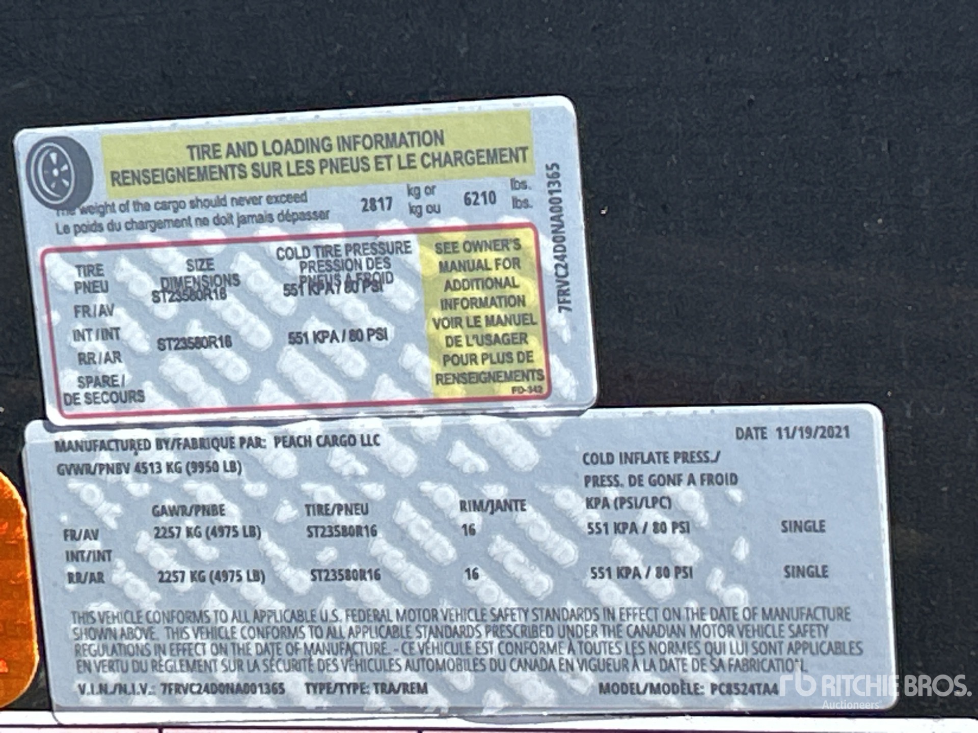 General Appearance with Serial Number / VIN