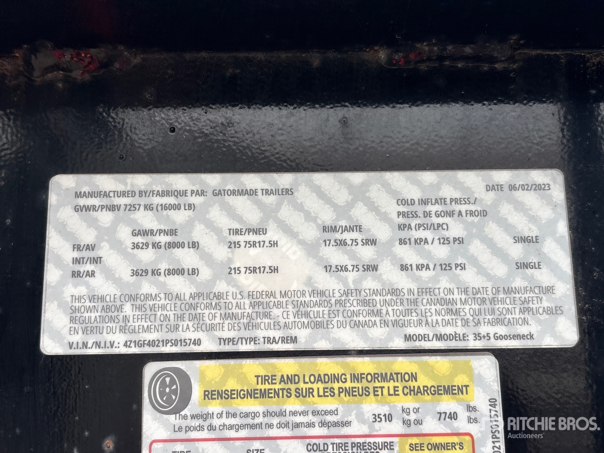 General Appearance with Serial Number / VIN