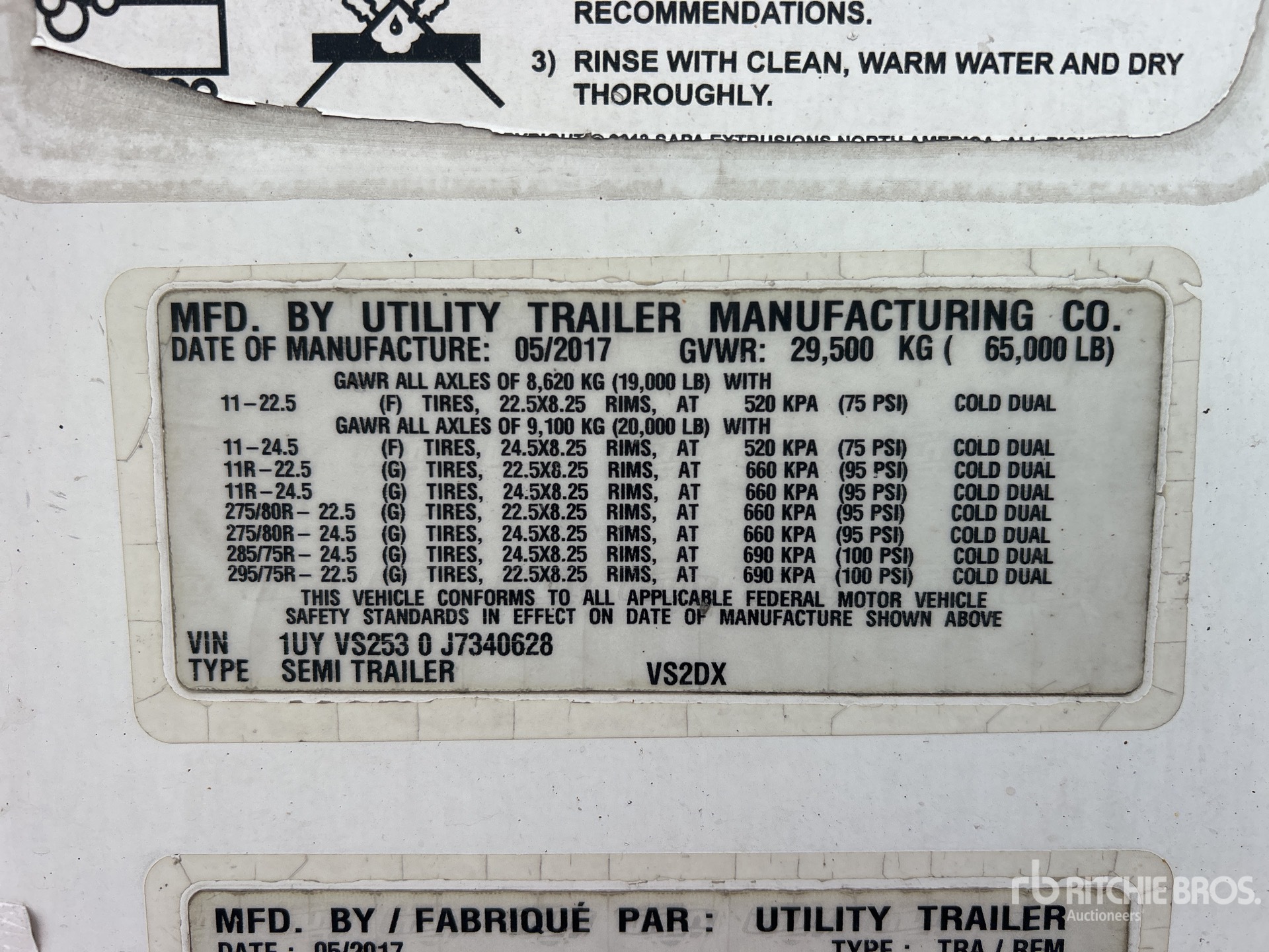 General Appearance with Serial Number / VIN