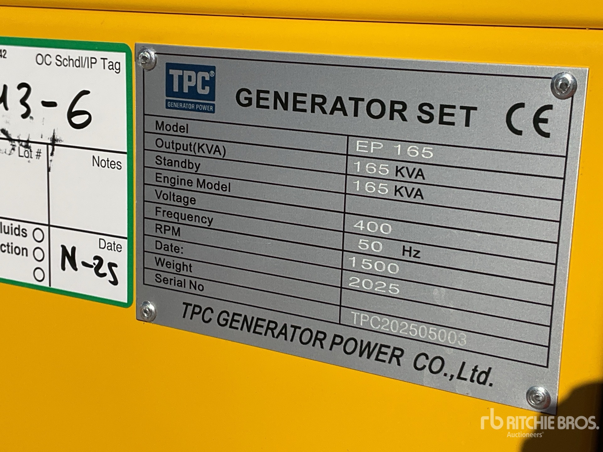 General Appearance with N.º de serie/VIN