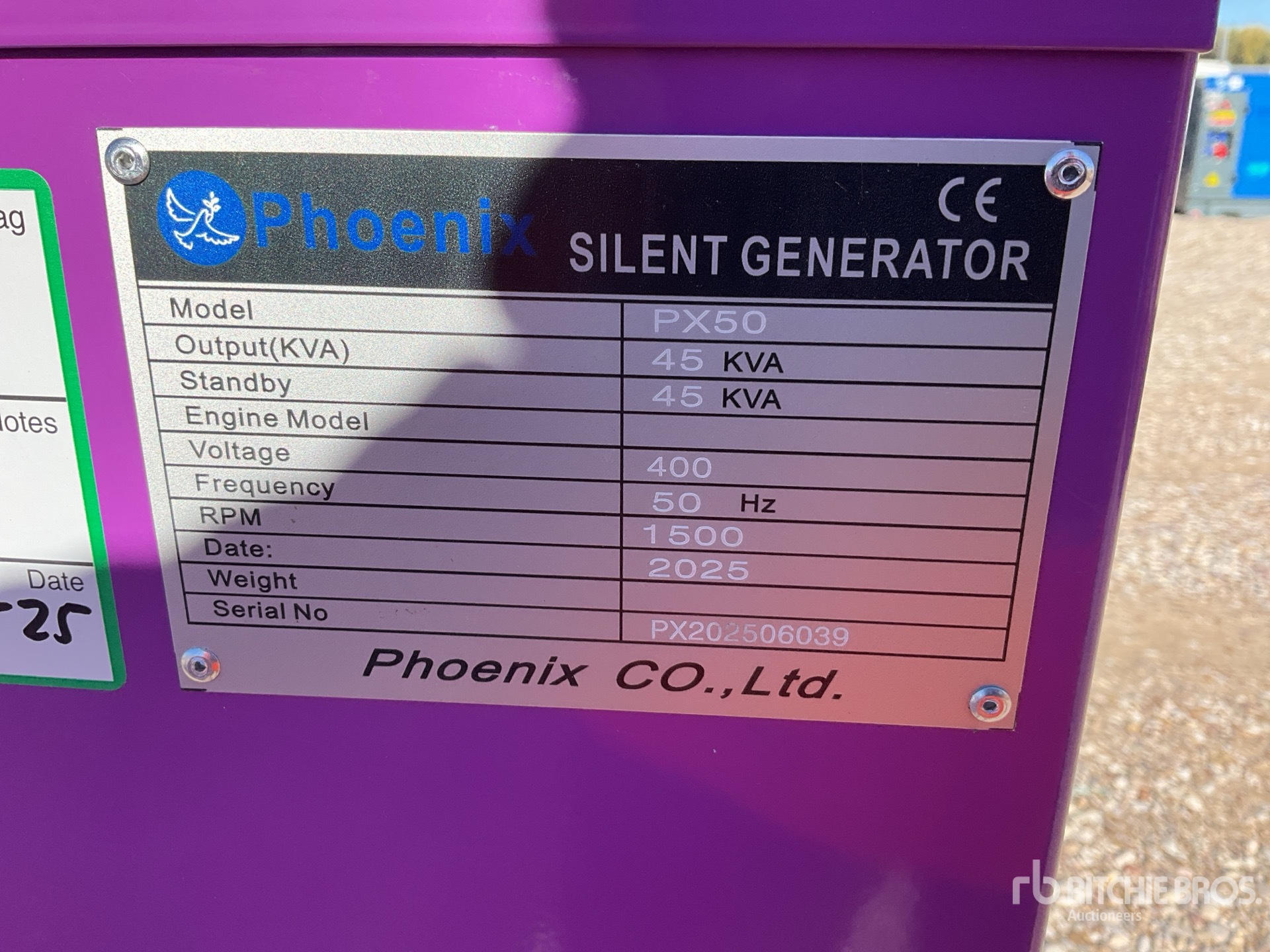 General Appearance with N.º de serie/VIN