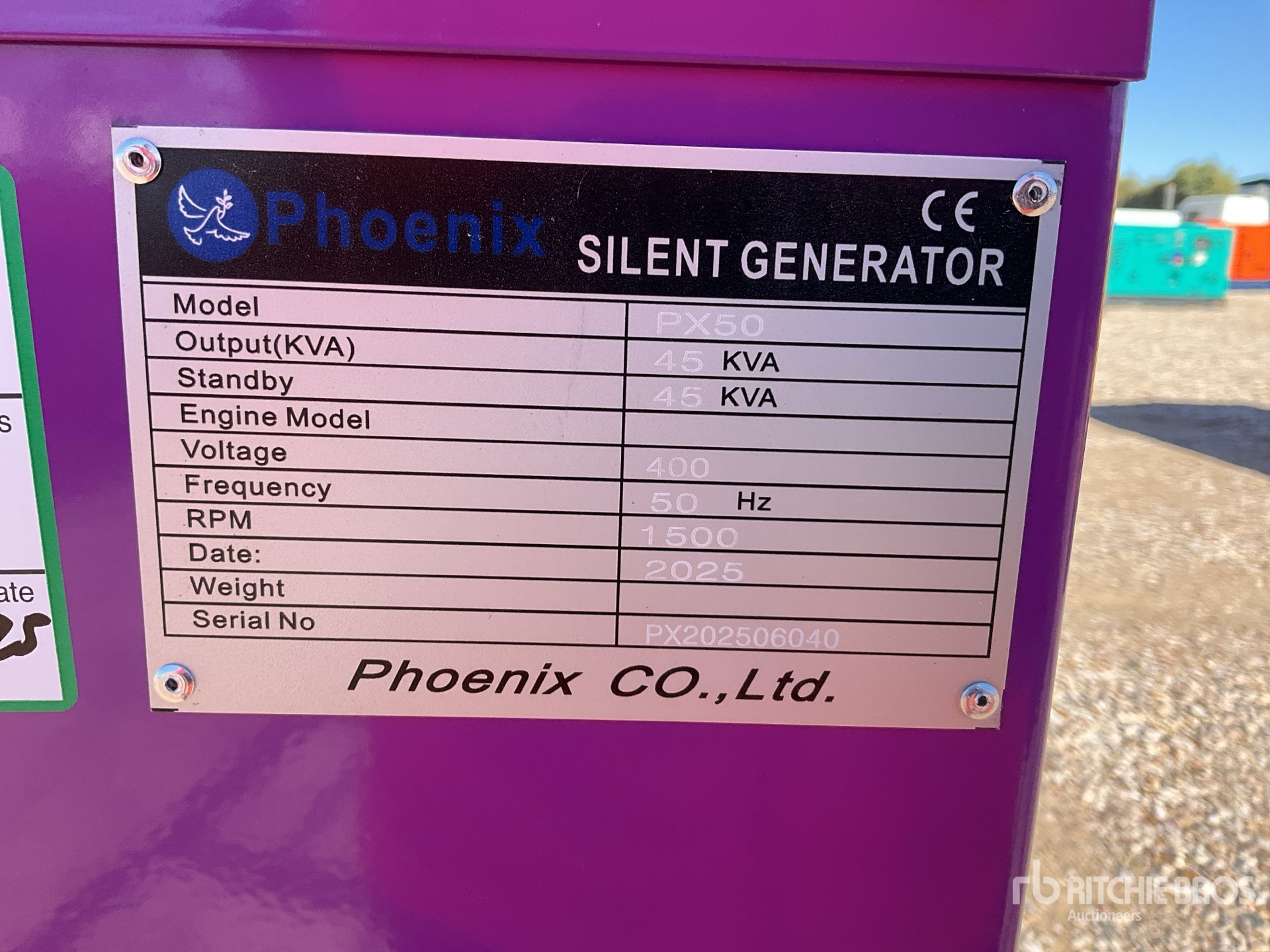 General Appearance with N.º de serie/VIN