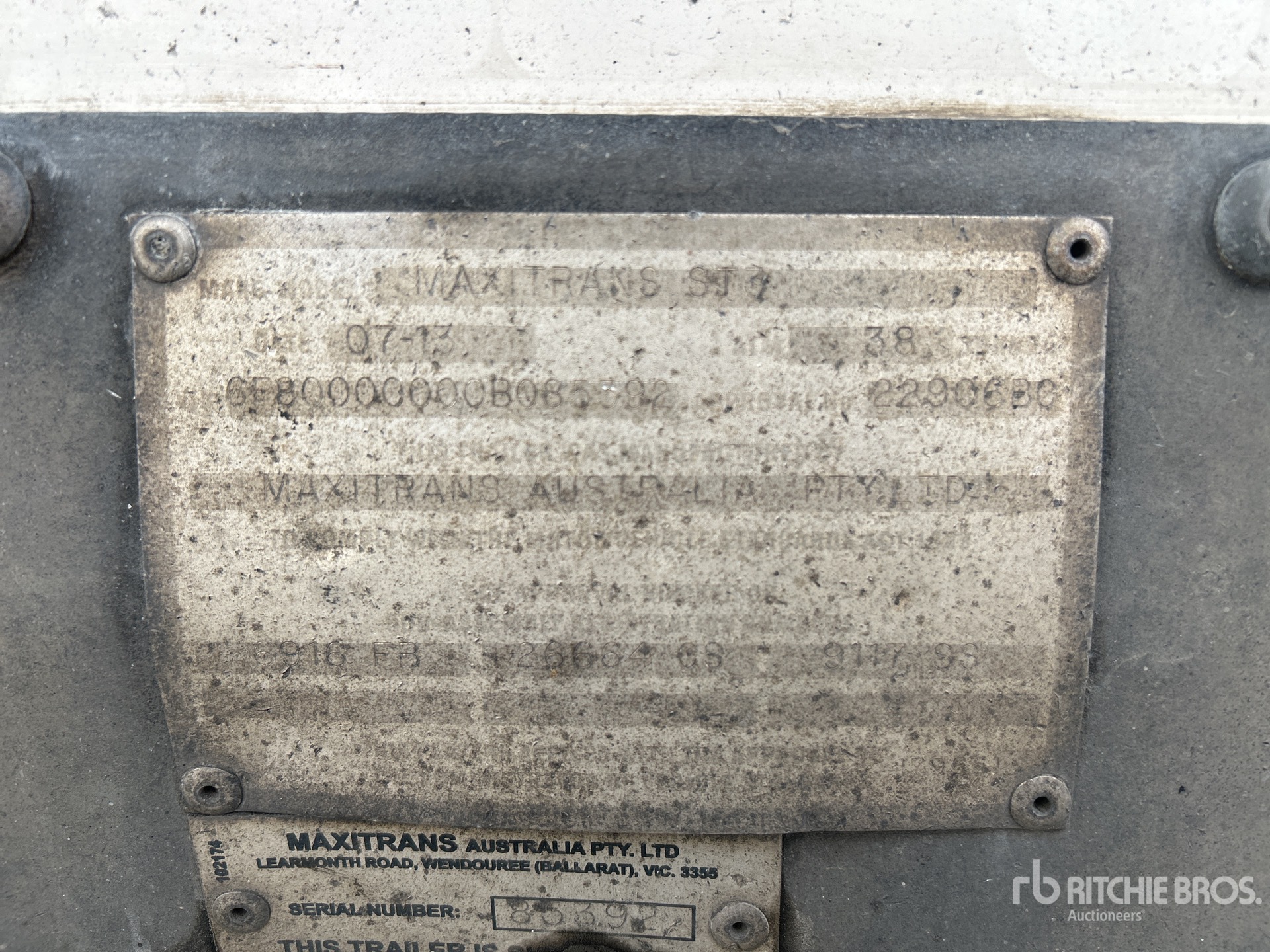 General Appearance with Serial Number / VIN