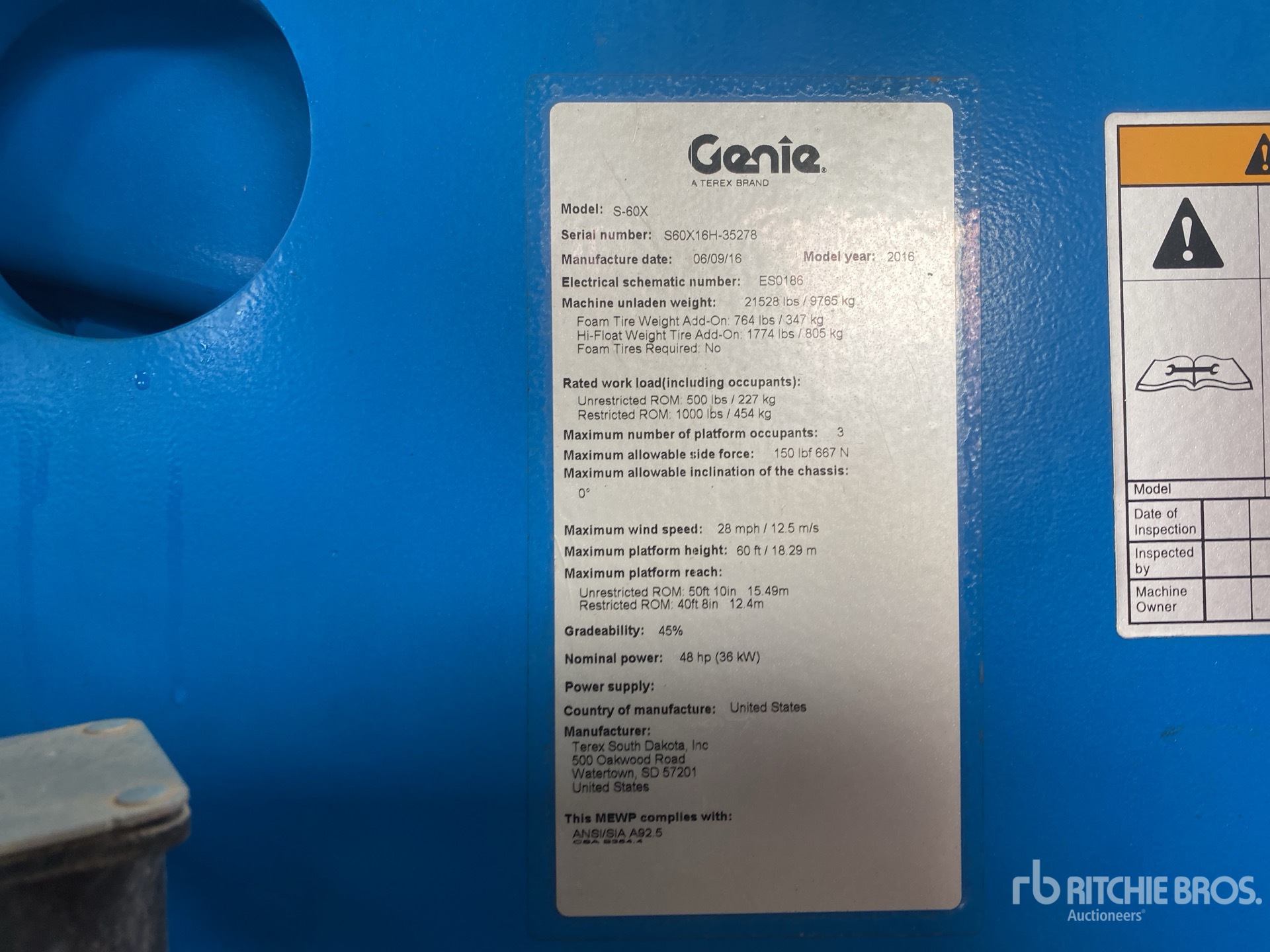 General Appearance with Serial Number / VIN