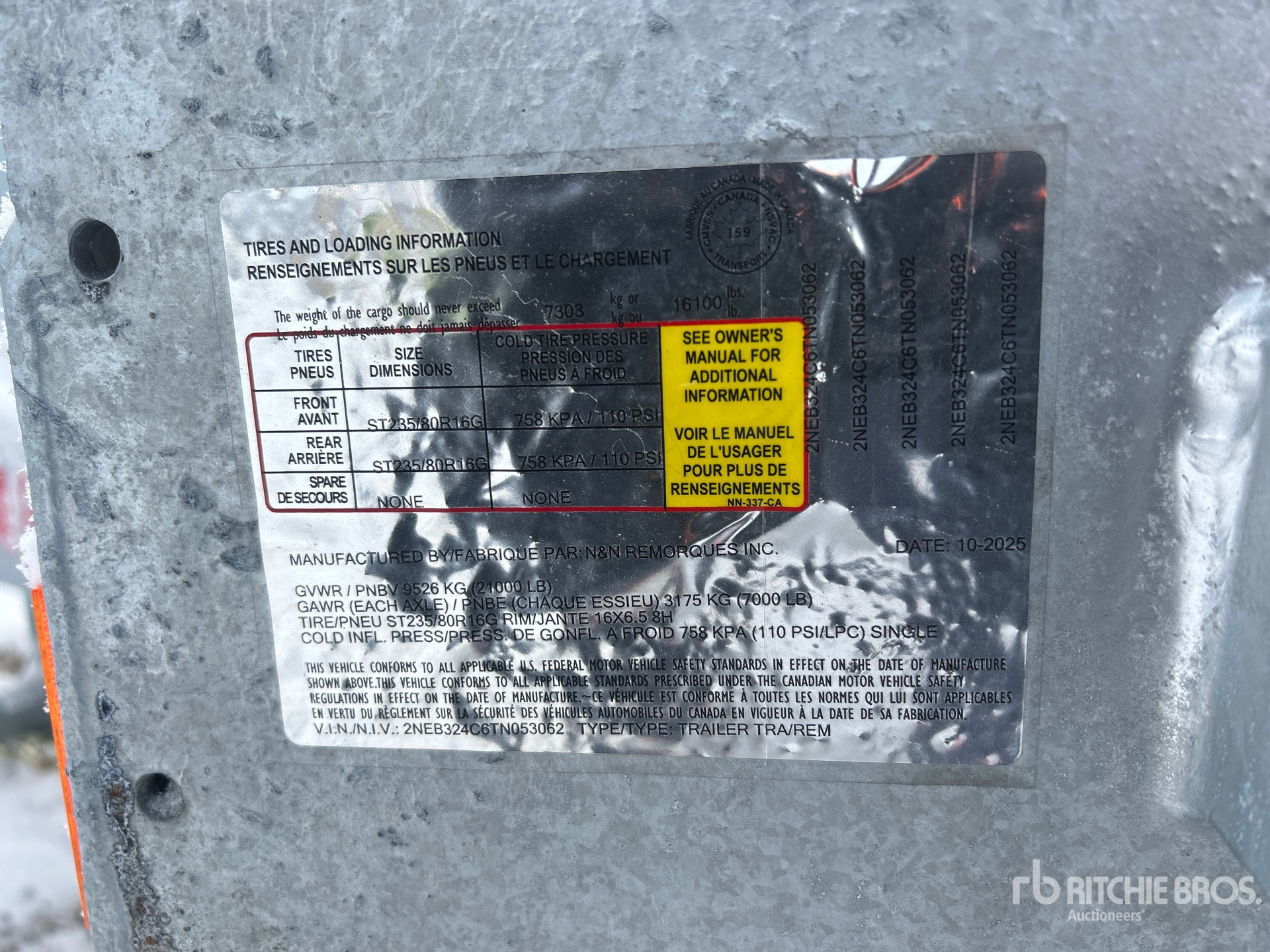 General Appearance with Serial Number / VIN