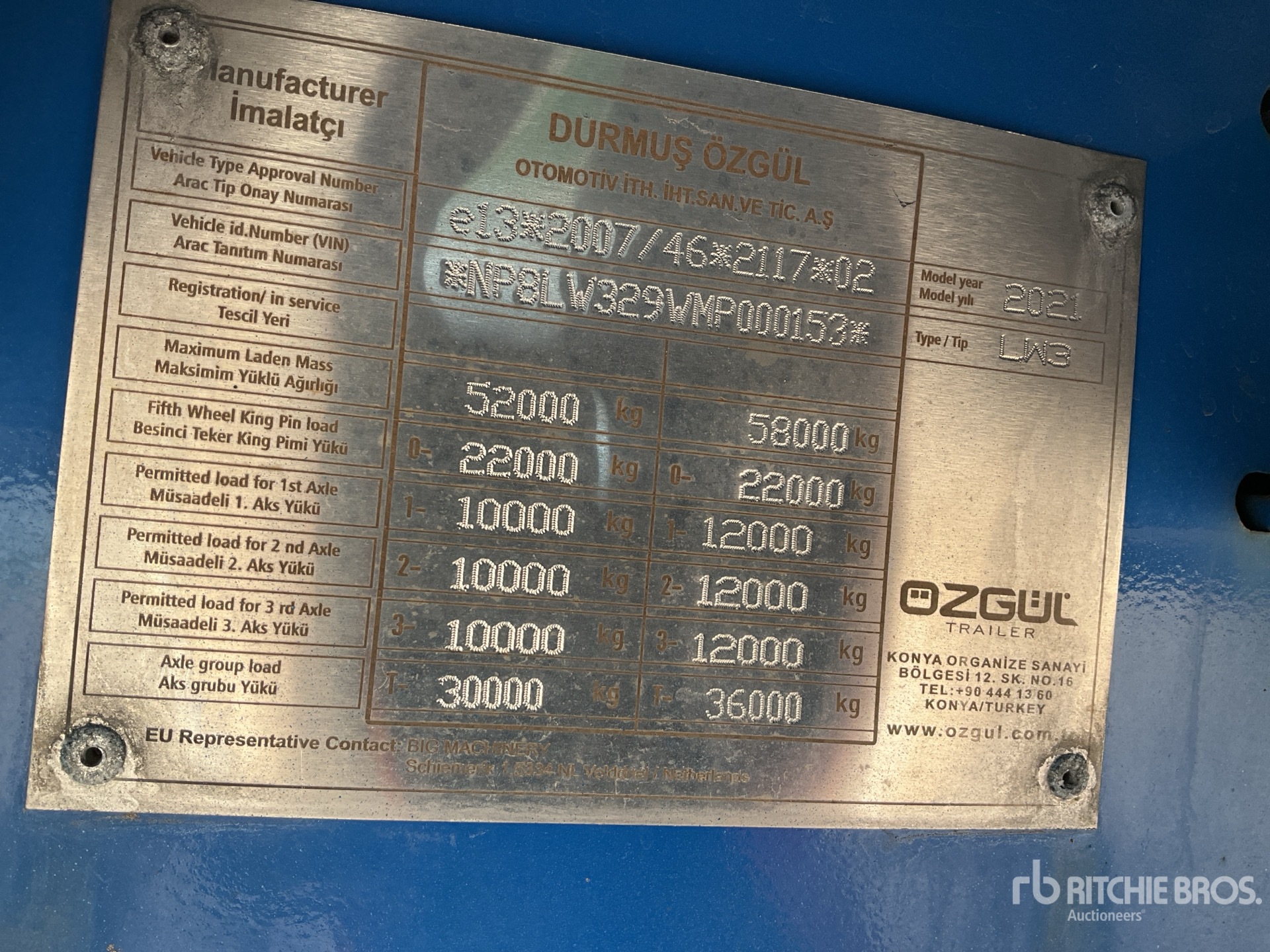 General Appearance with Numero seriale/numero d’identificazione del veicolo (VIN)
