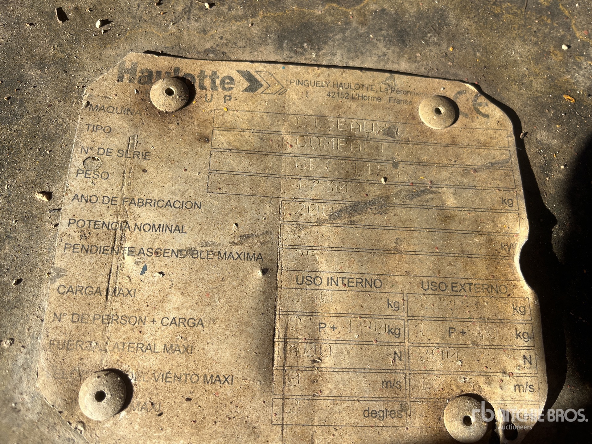 General Appearance with N.º de serie/VIN