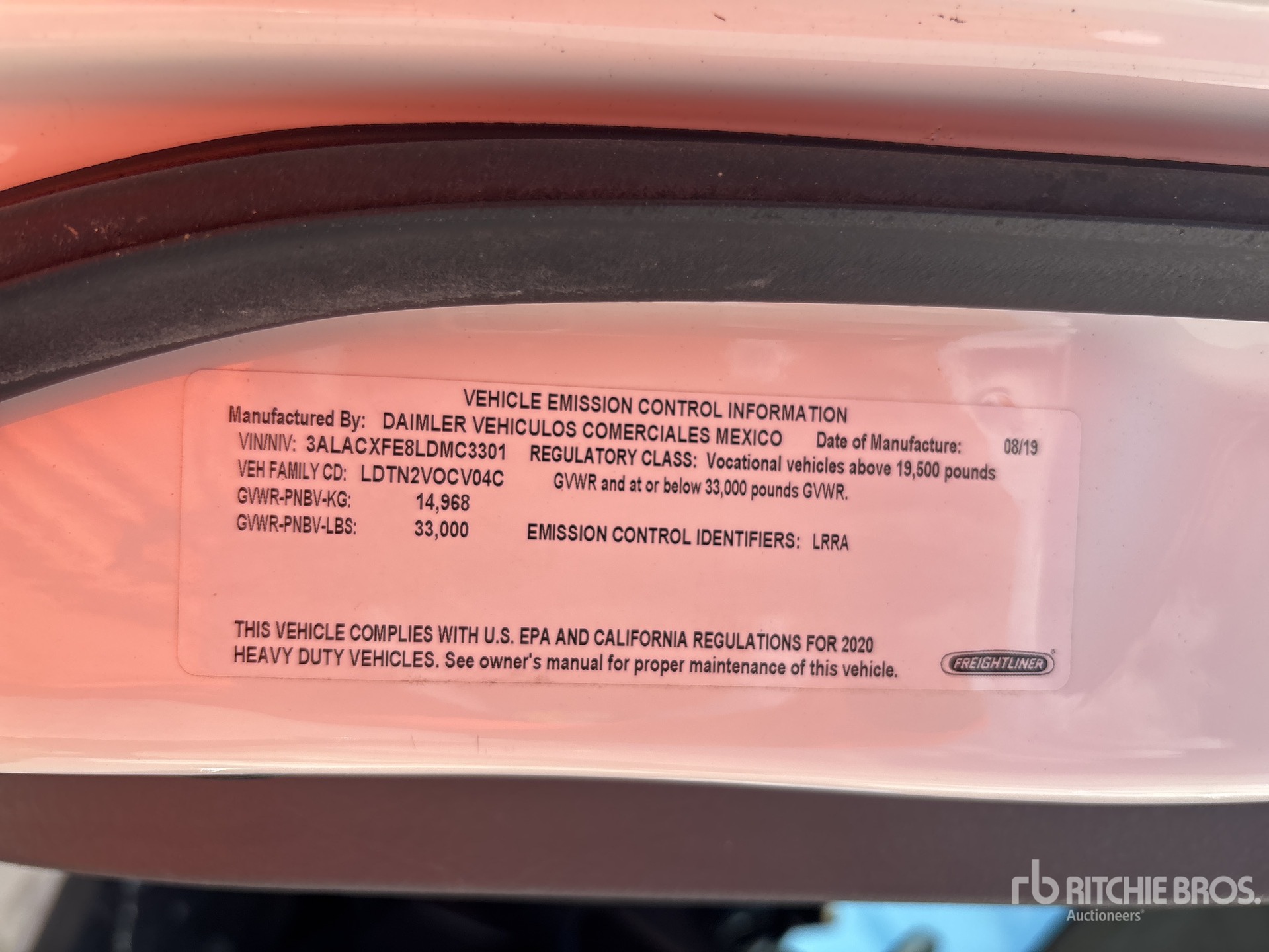 General Appearance with N.º de serie/VIN