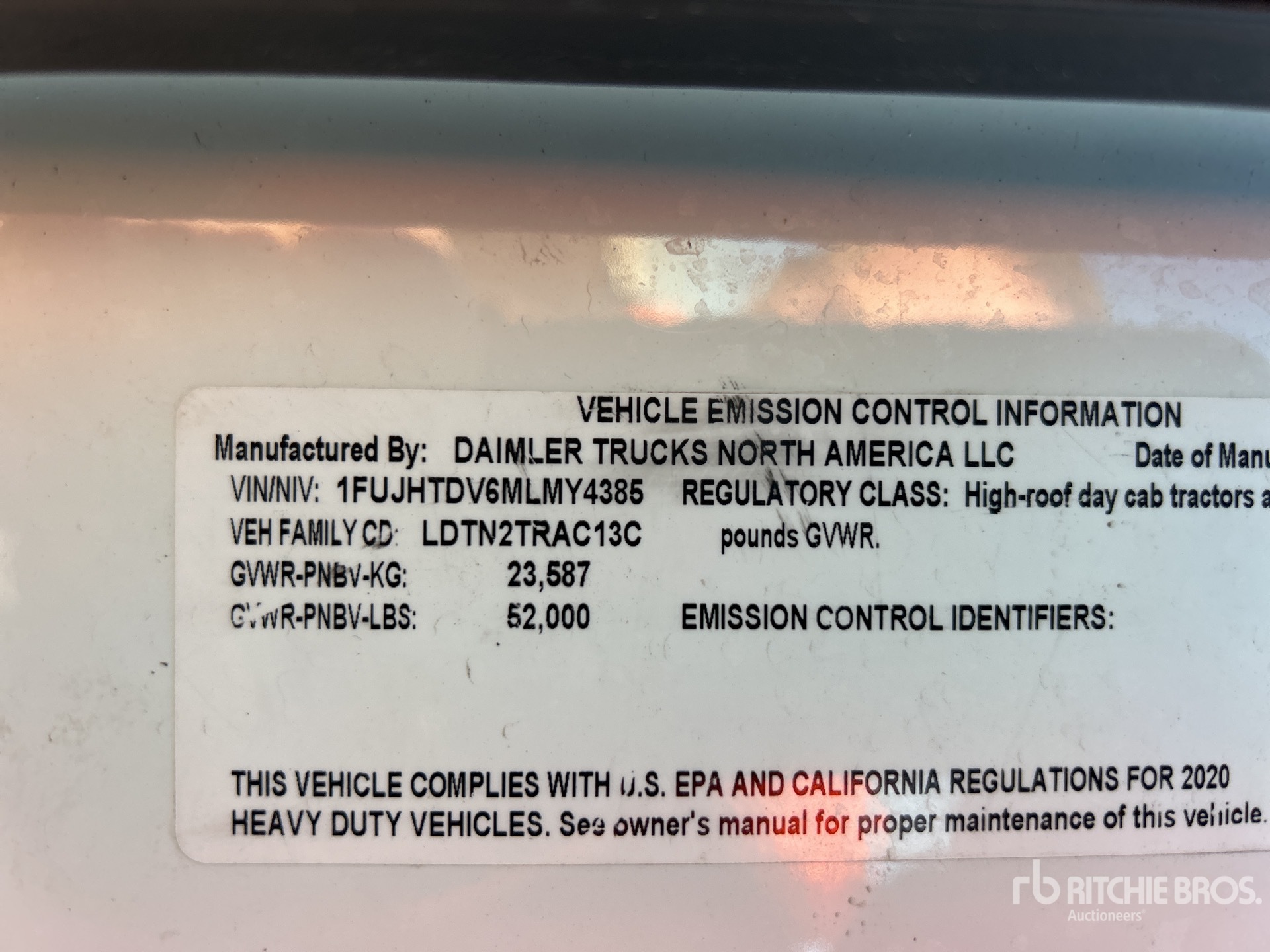 General Appearance with Serial Number / VIN