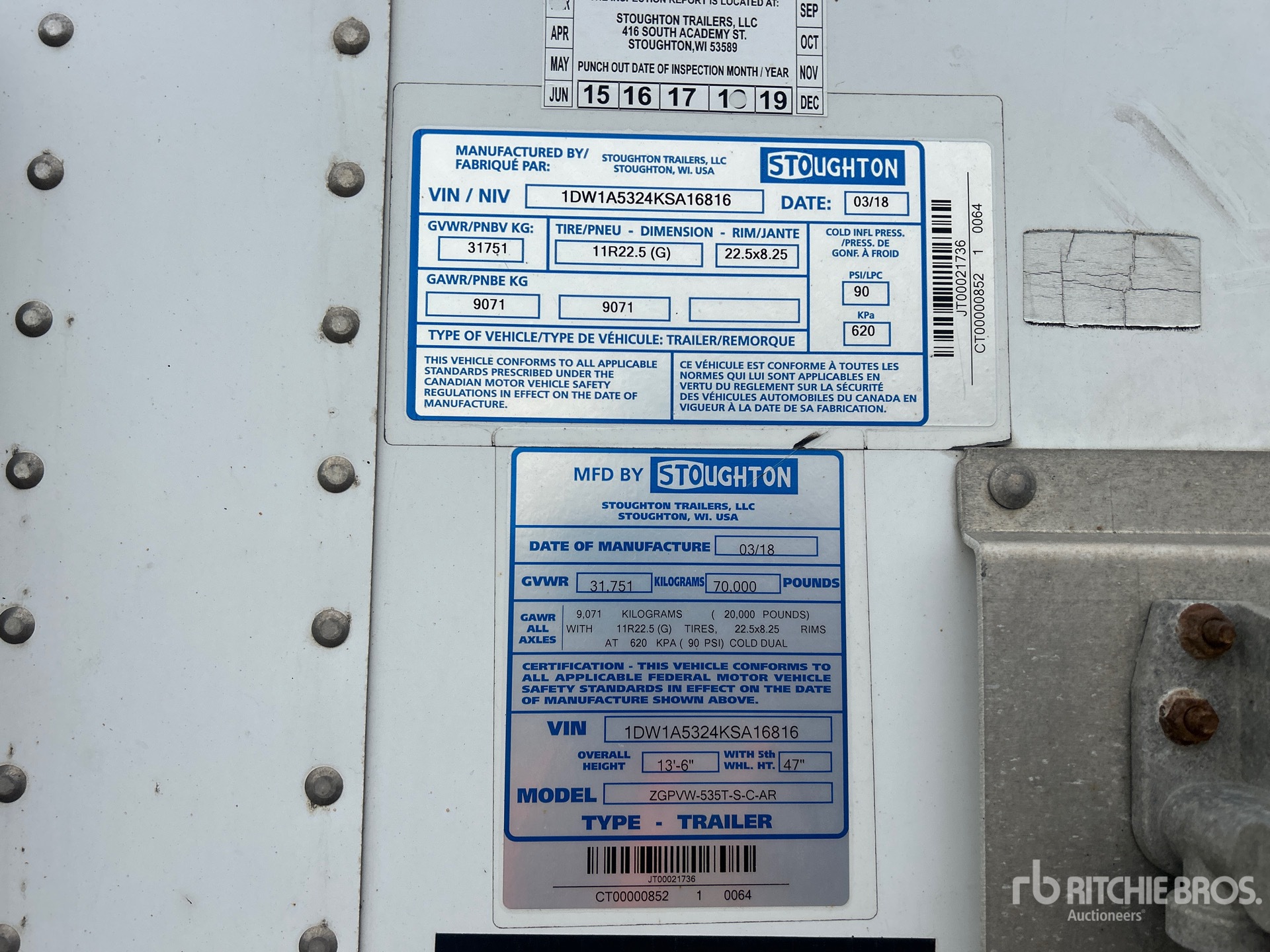 General Appearance with Serial Number / VIN