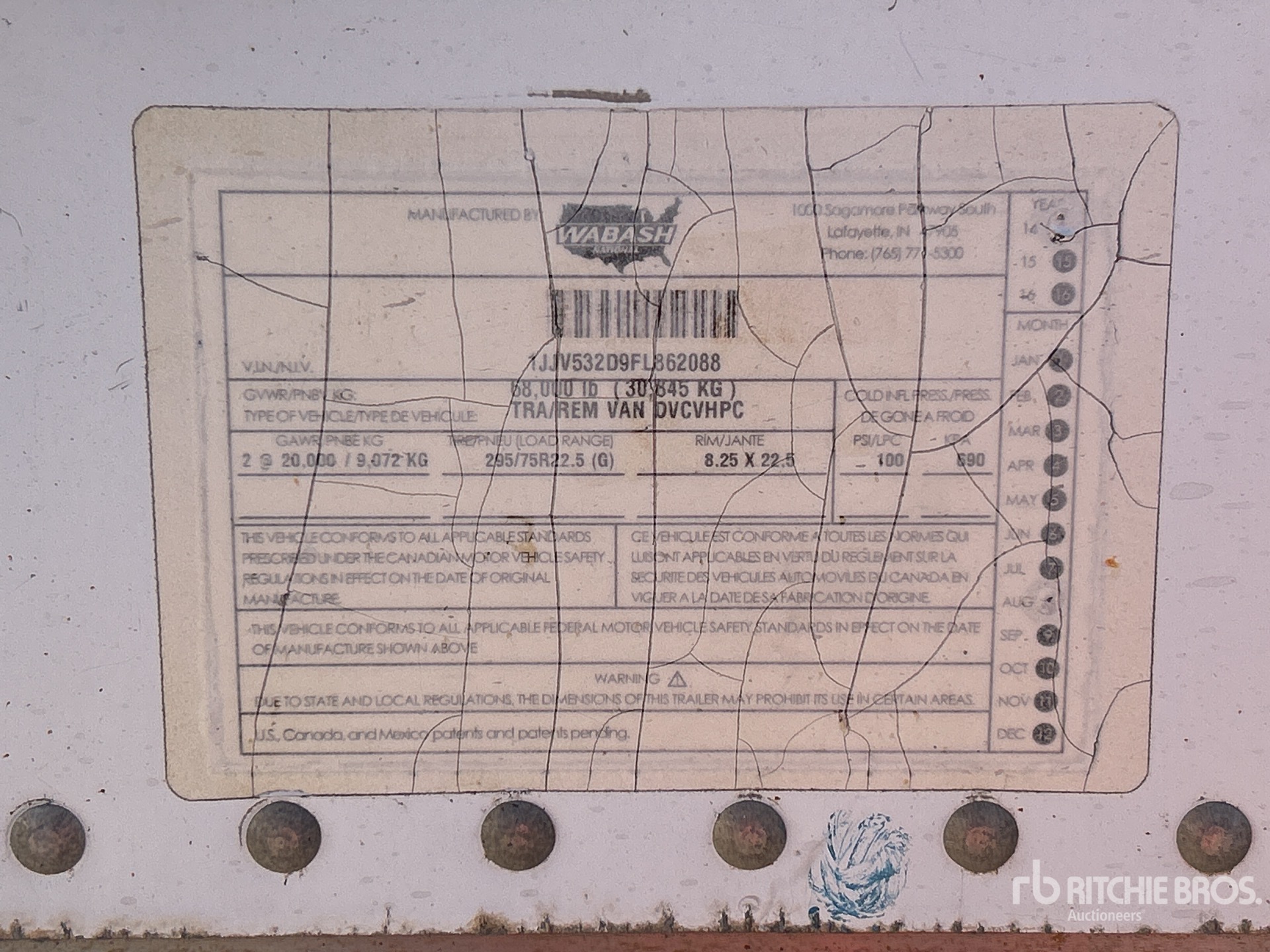 General Appearance with Serial Number / VIN