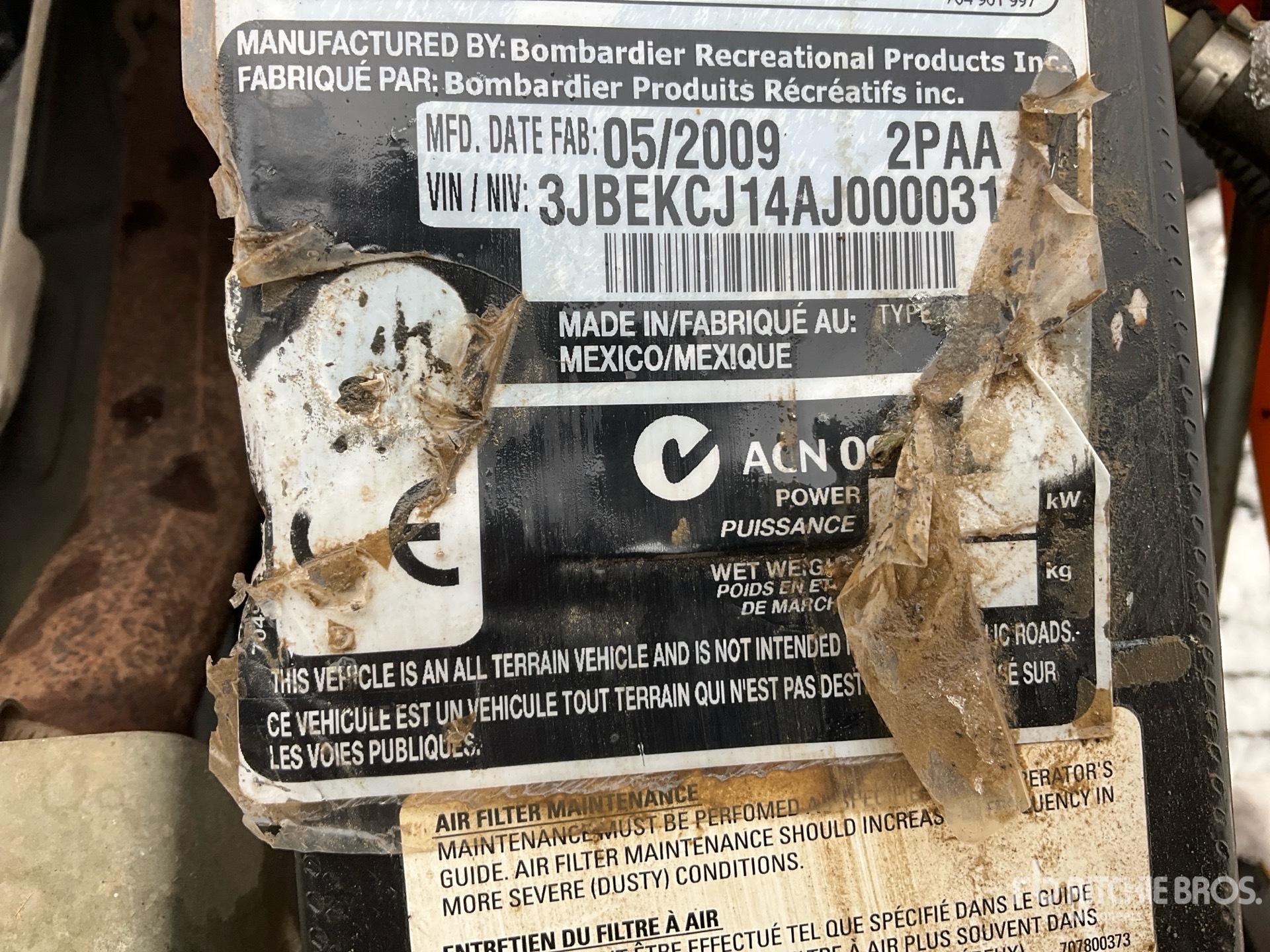 General Appearance with N.º de serie/VIN