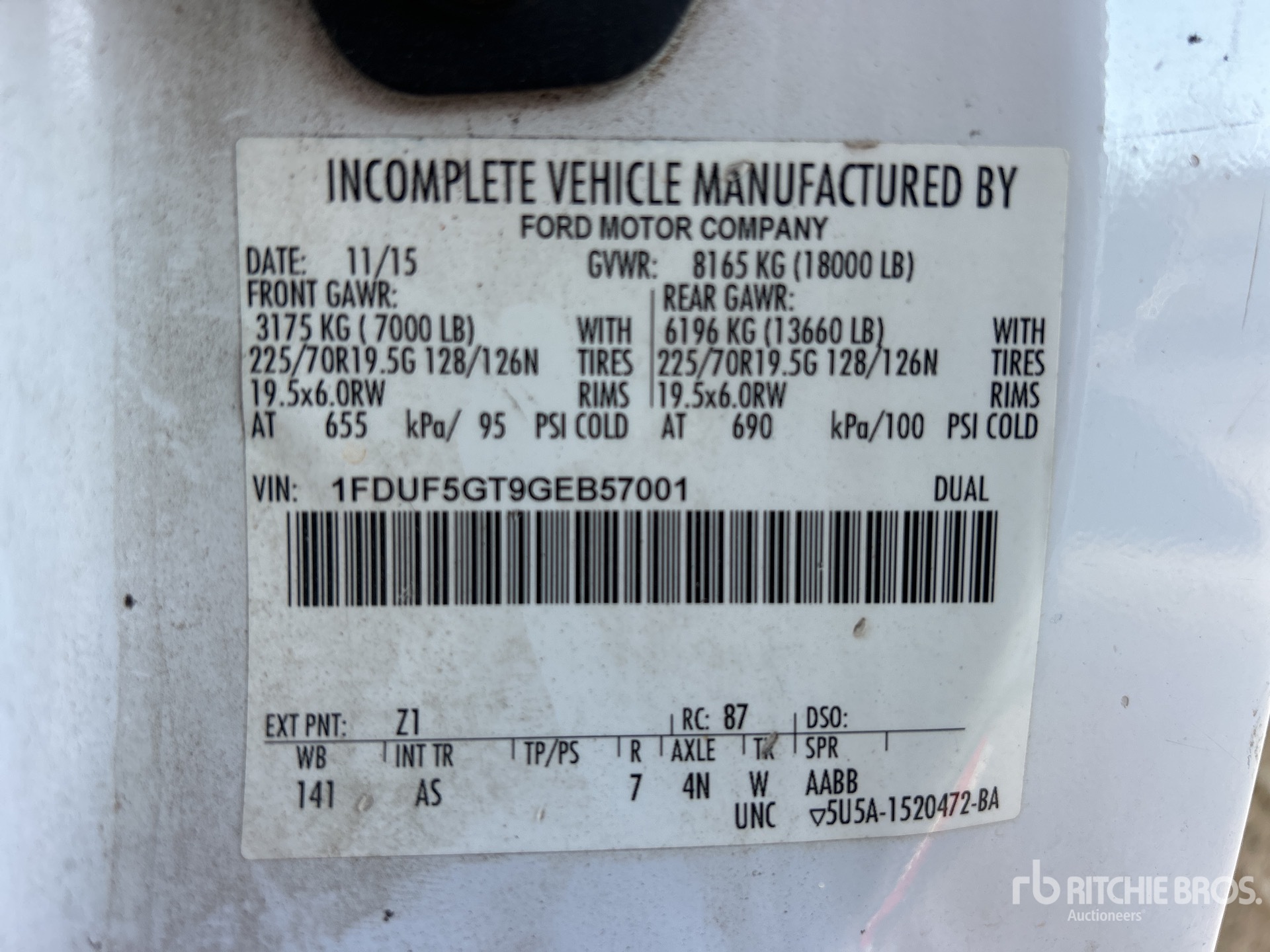 General Appearance with Serial Number / VIN