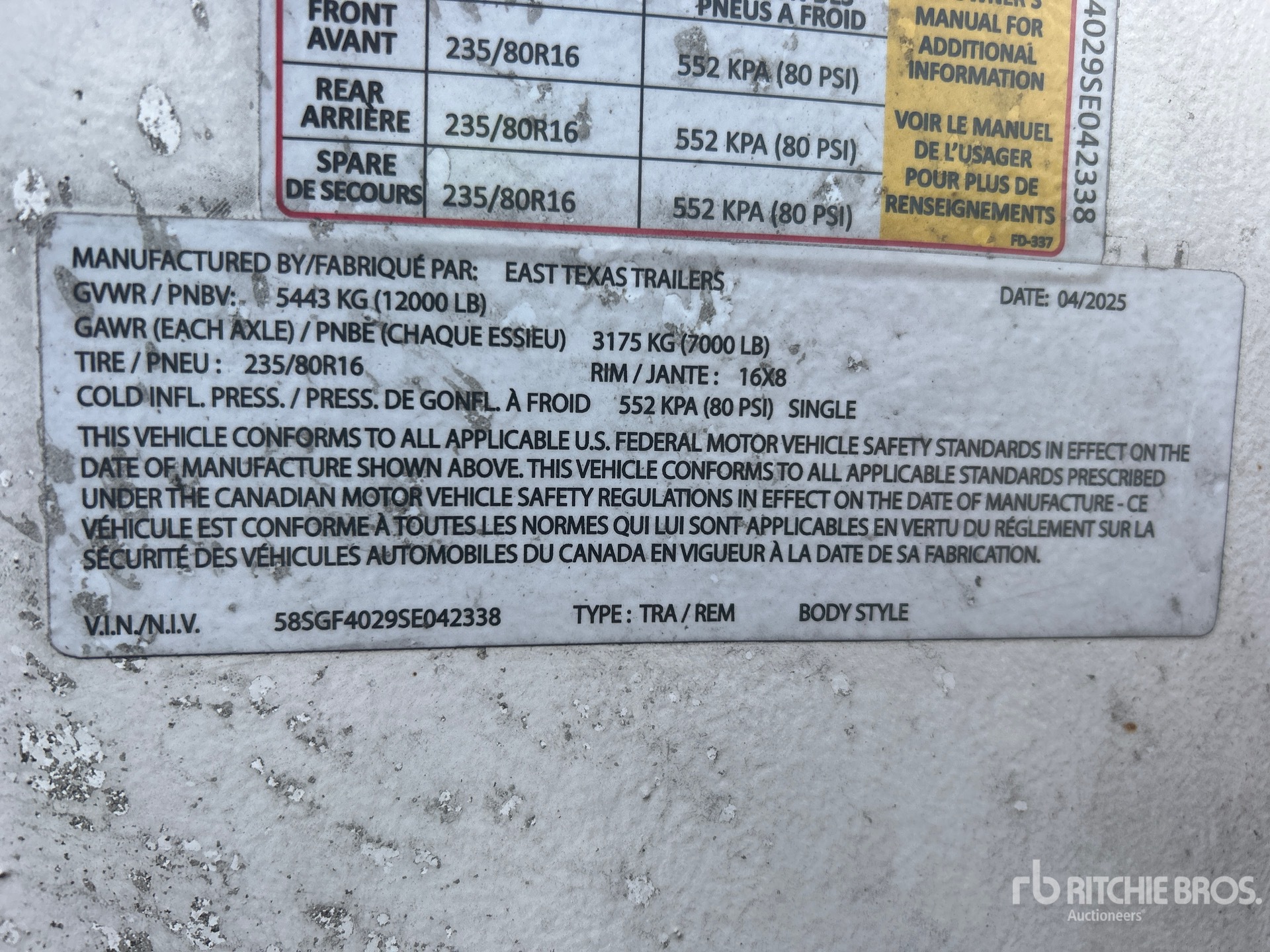 General Appearance with N.º de serie/VIN