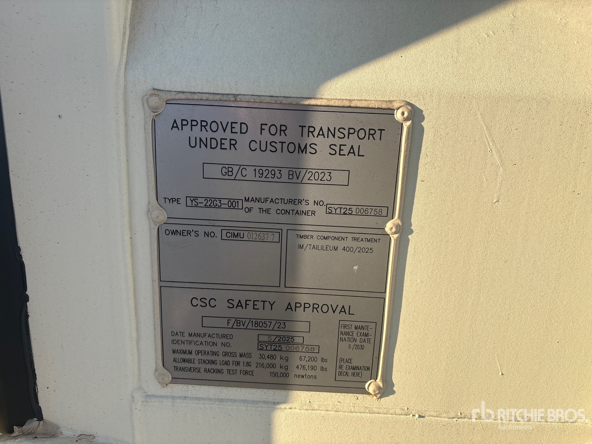 General Appearance with Serial Number / VIN