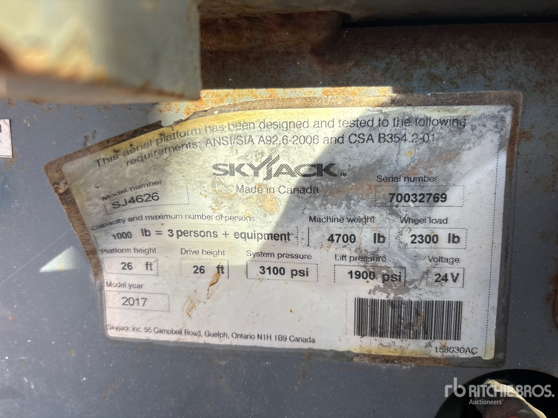 General Appearance with N.º de serie/VIN